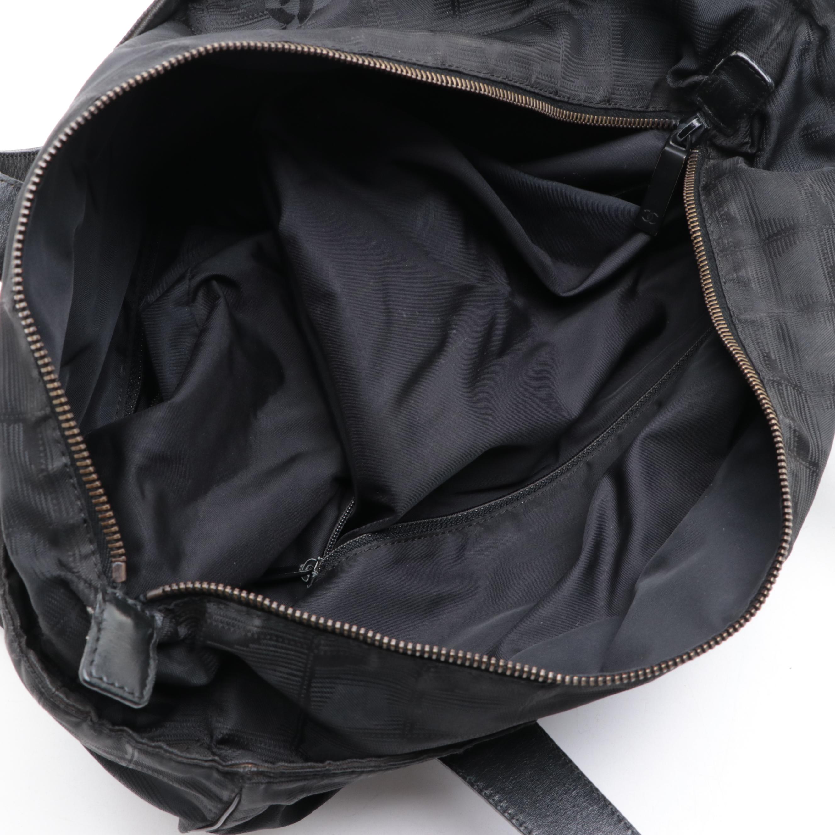 Chanel Travel Line Nylon and Leather Tote Bag