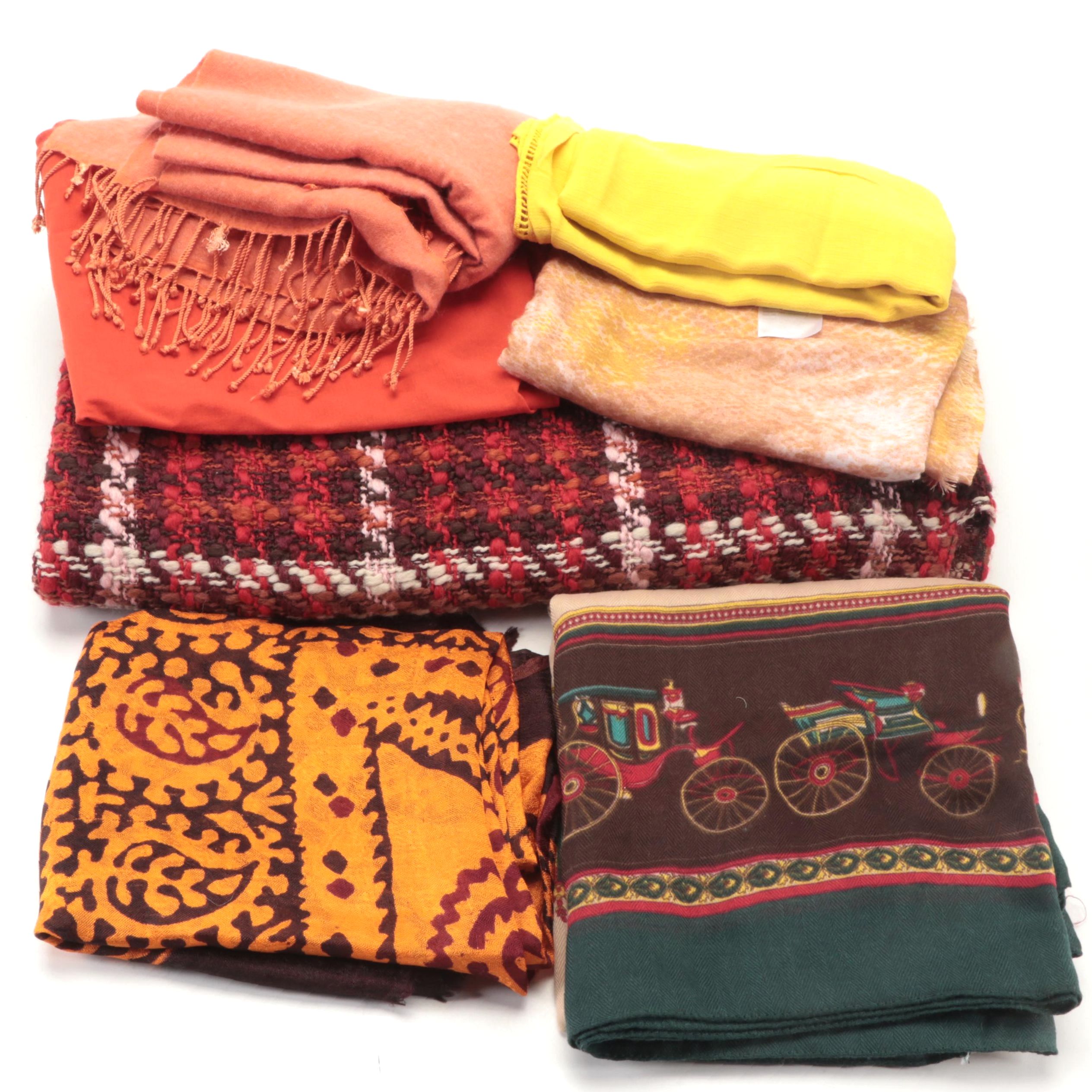 L'albero D'oro Wool Tweed Scarf with Other Scarfs