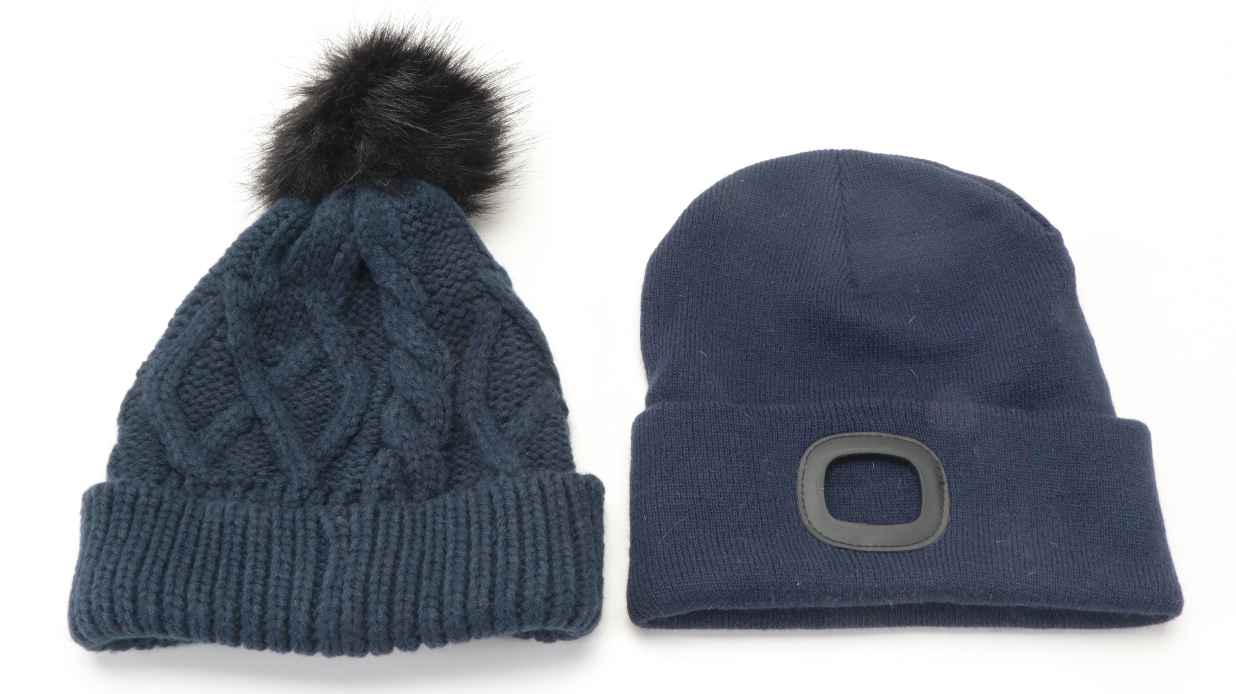 Anthony Peto Plaid Bucket Hat with Echo and Other Knit Beanies