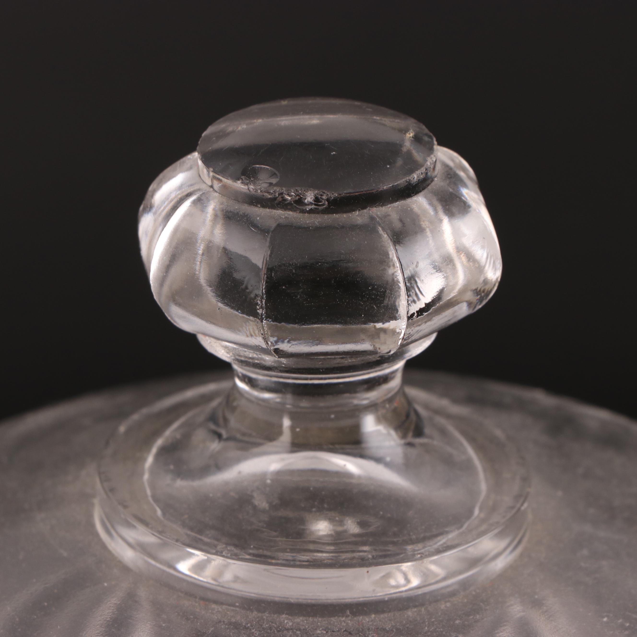 Adams & Co. "Apollo" Clear Pressed Glass Covered Compote with Other Cake Stand