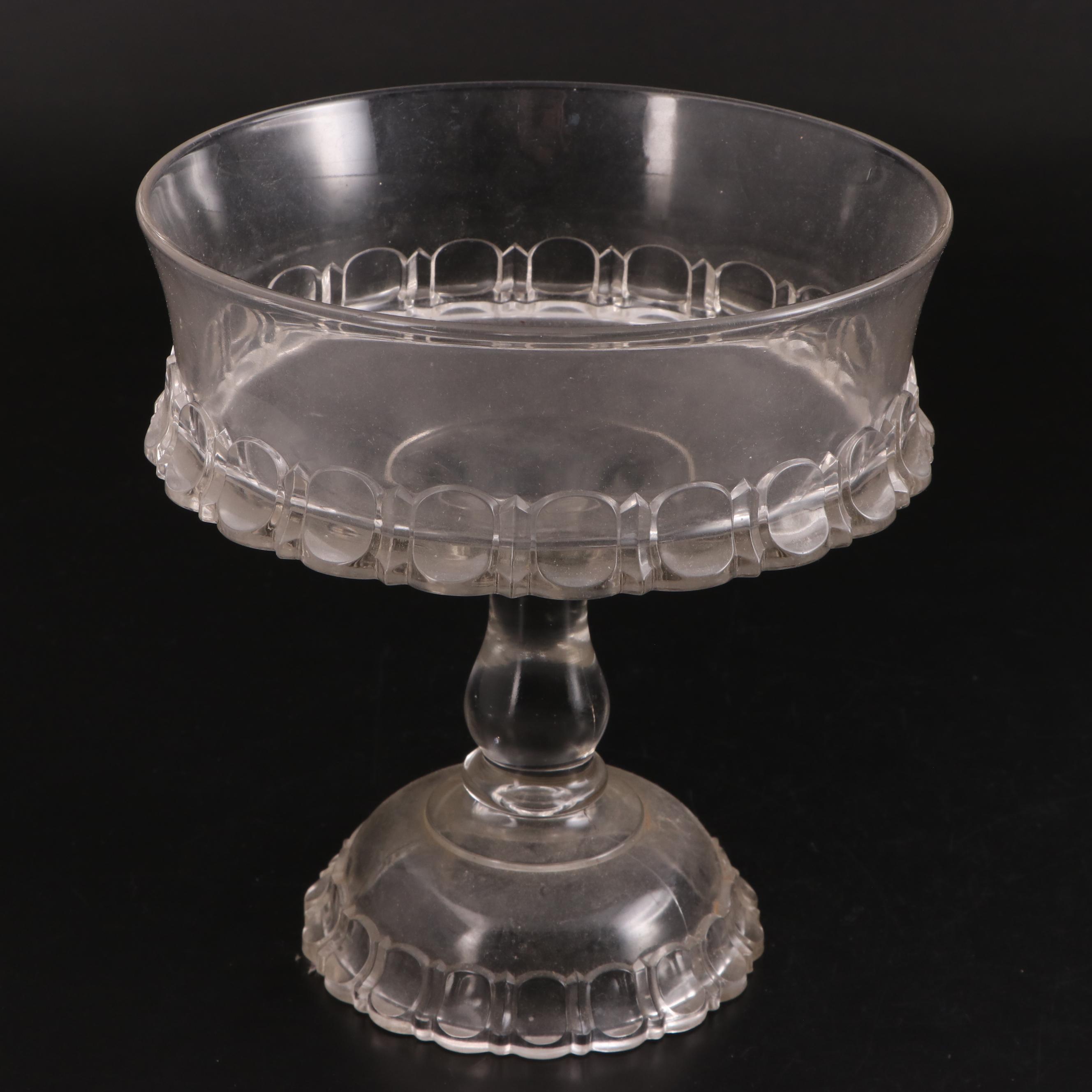 Adams & Co. "Apollo" Clear Pressed Glass Covered Compote with Other Cake Stand