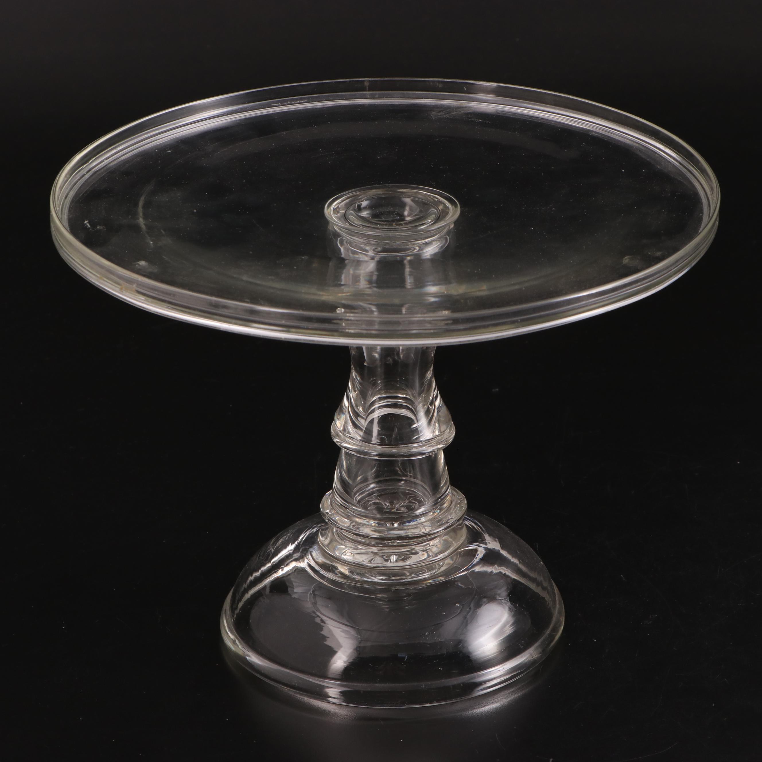 Adams & Co. "Apollo" Clear Pressed Glass Covered Compote with Other Cake Stand