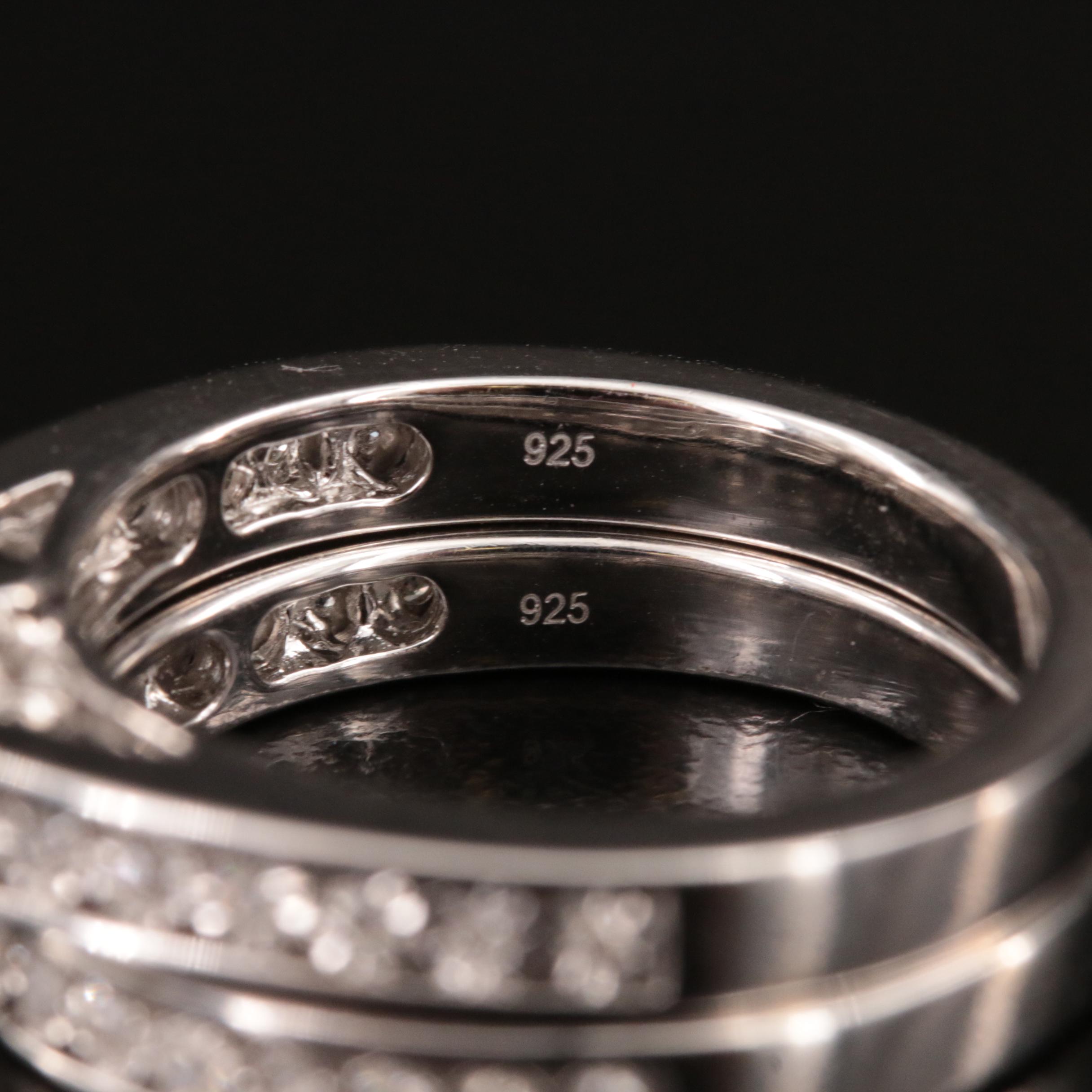 Sterling Diamond Ring Set