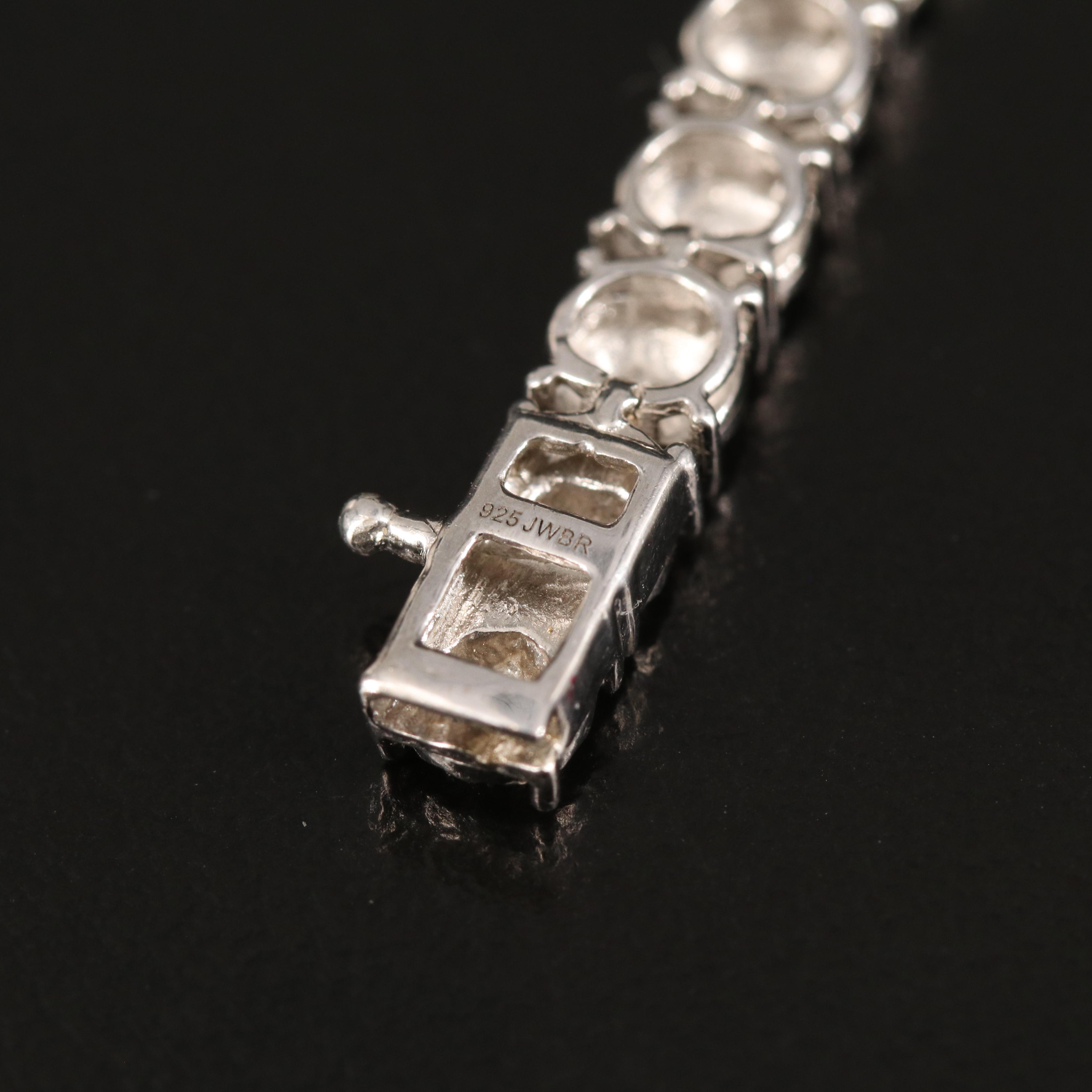 Diamond Line Bracelet in Sterling
