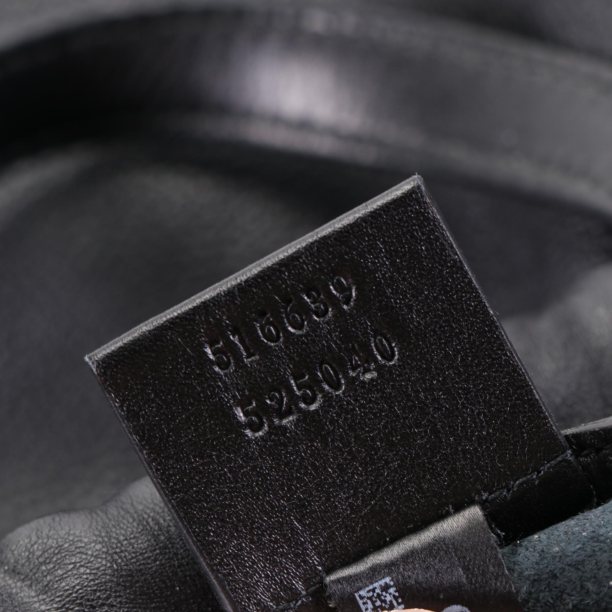 Gucci Drawstring Backpack in Printed Black Leather w/Zip Pouch