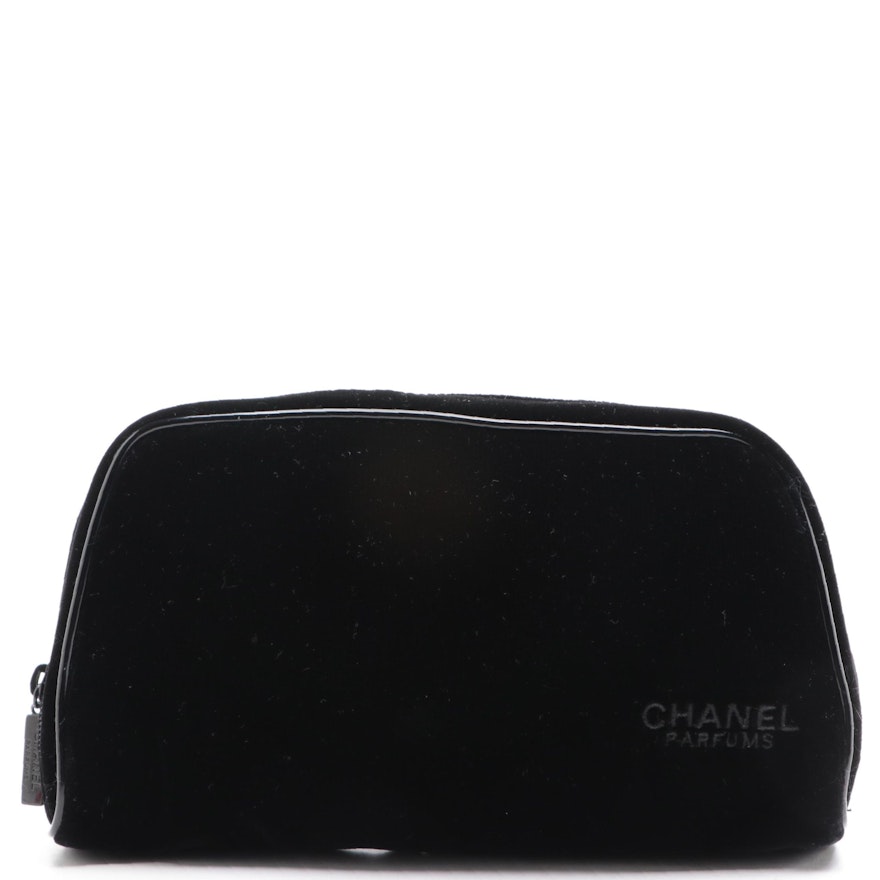 Chanel Parfums Promotional Toiletry Case in Black Velvet