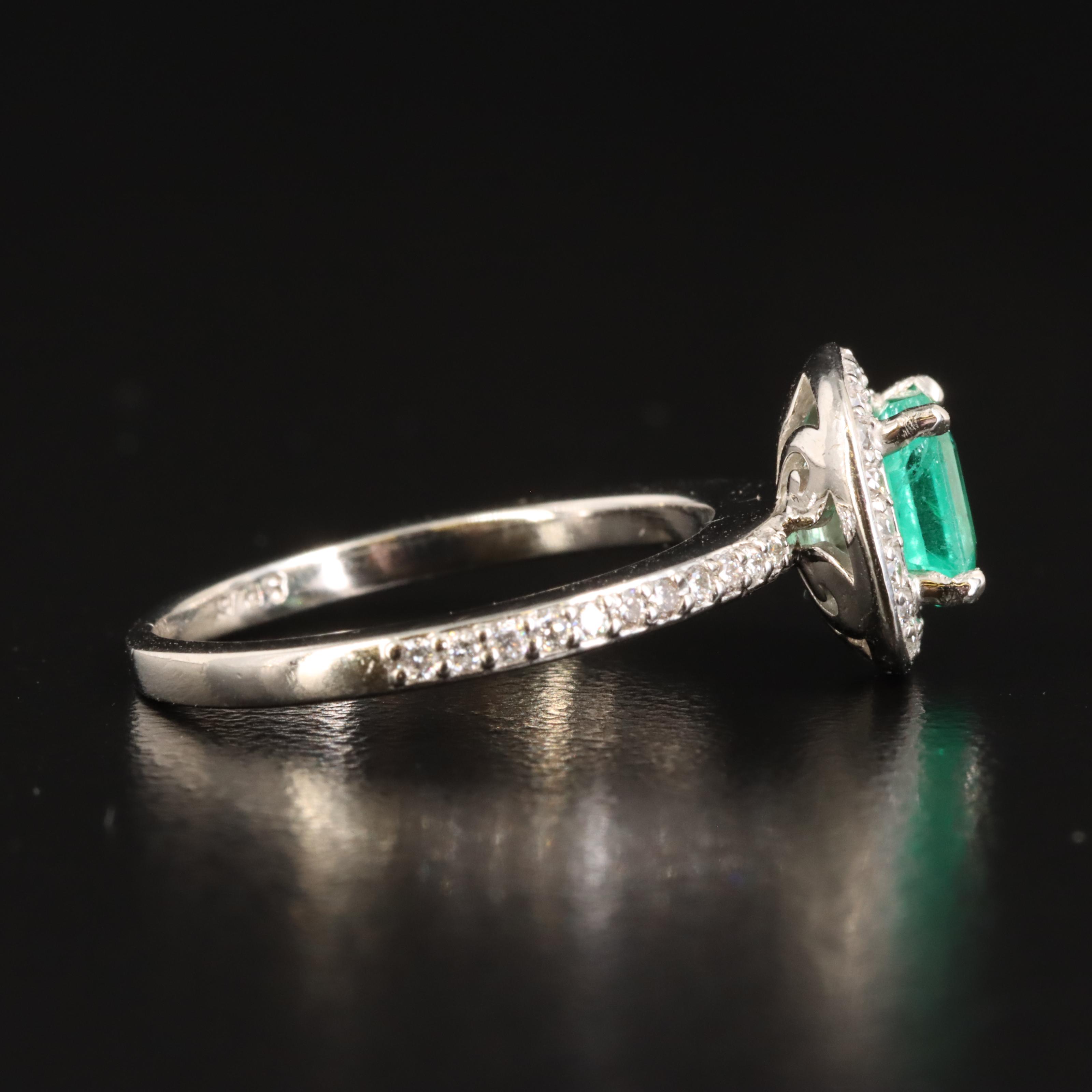 Platinum Emerald and Diamond Ring
