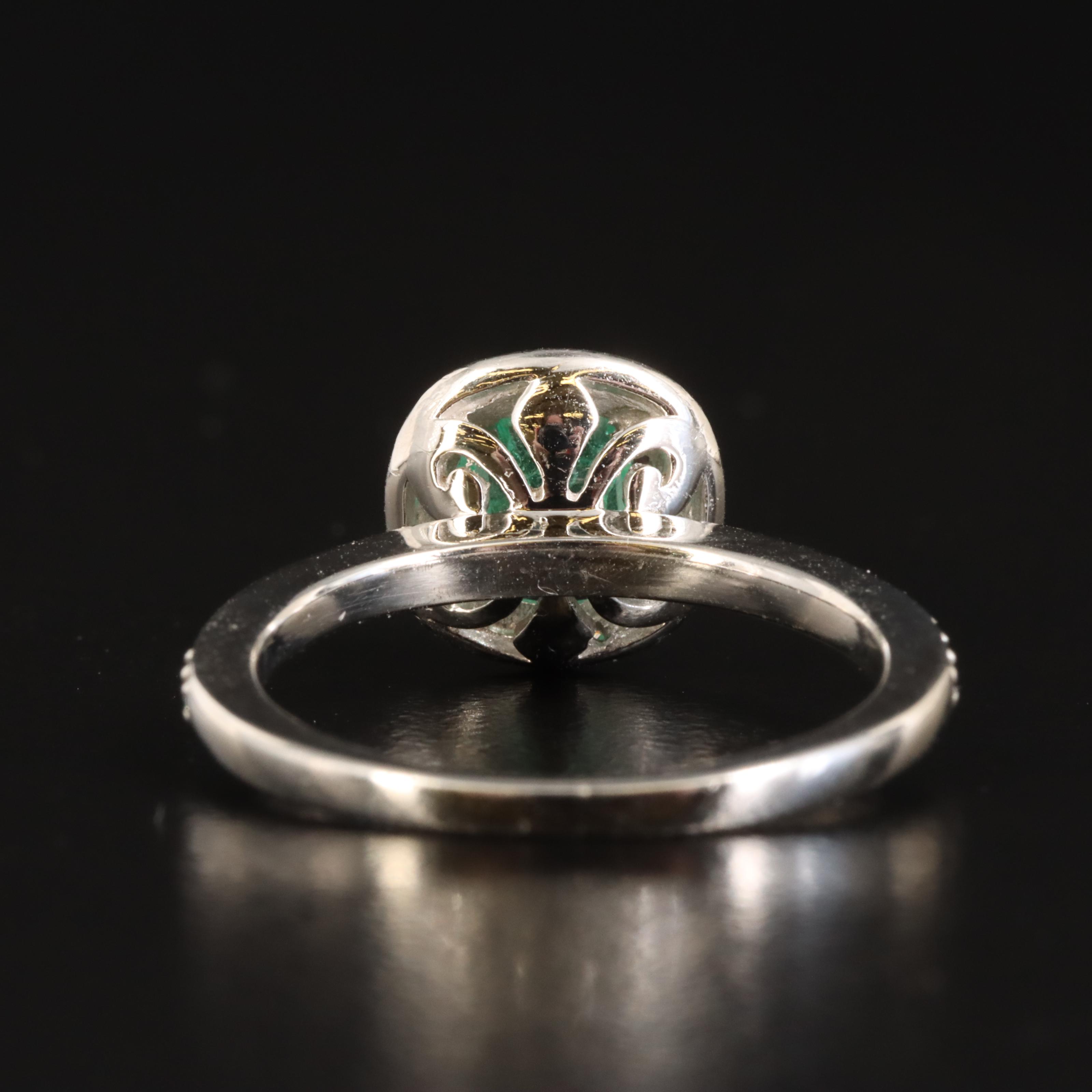 Platinum Emerald and Diamond Ring