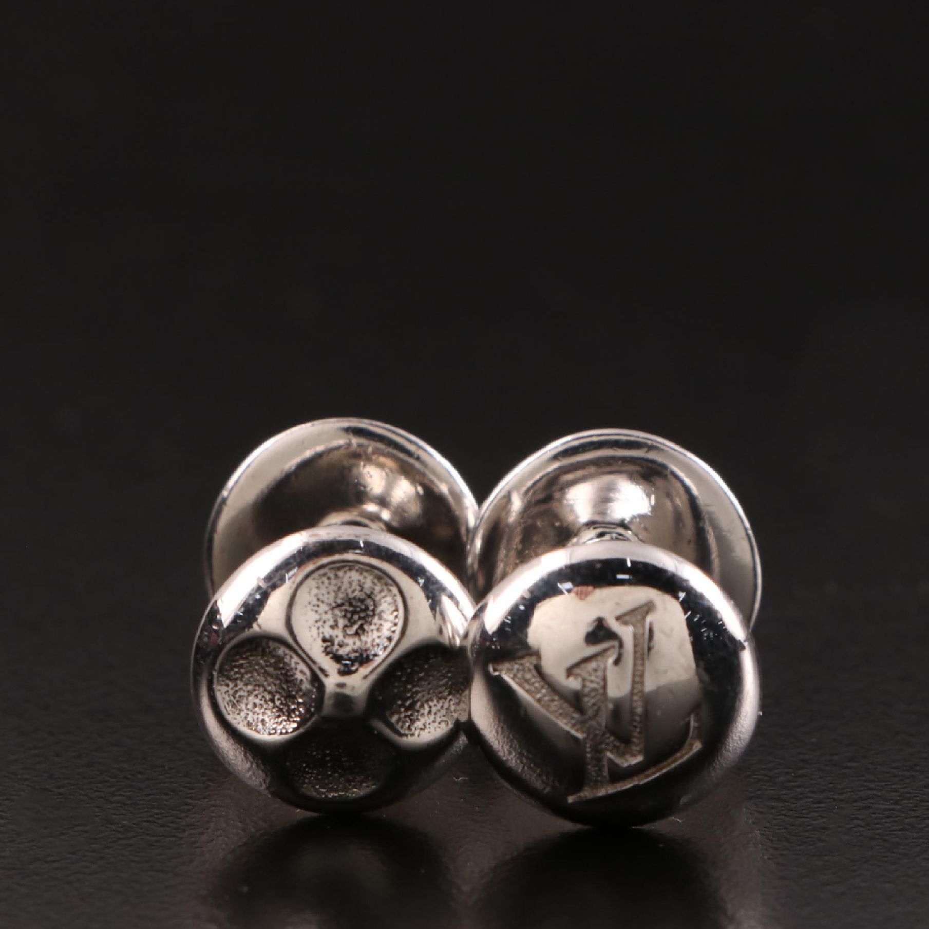Louis Vuitton Sterling Silver Logo Cufflinks