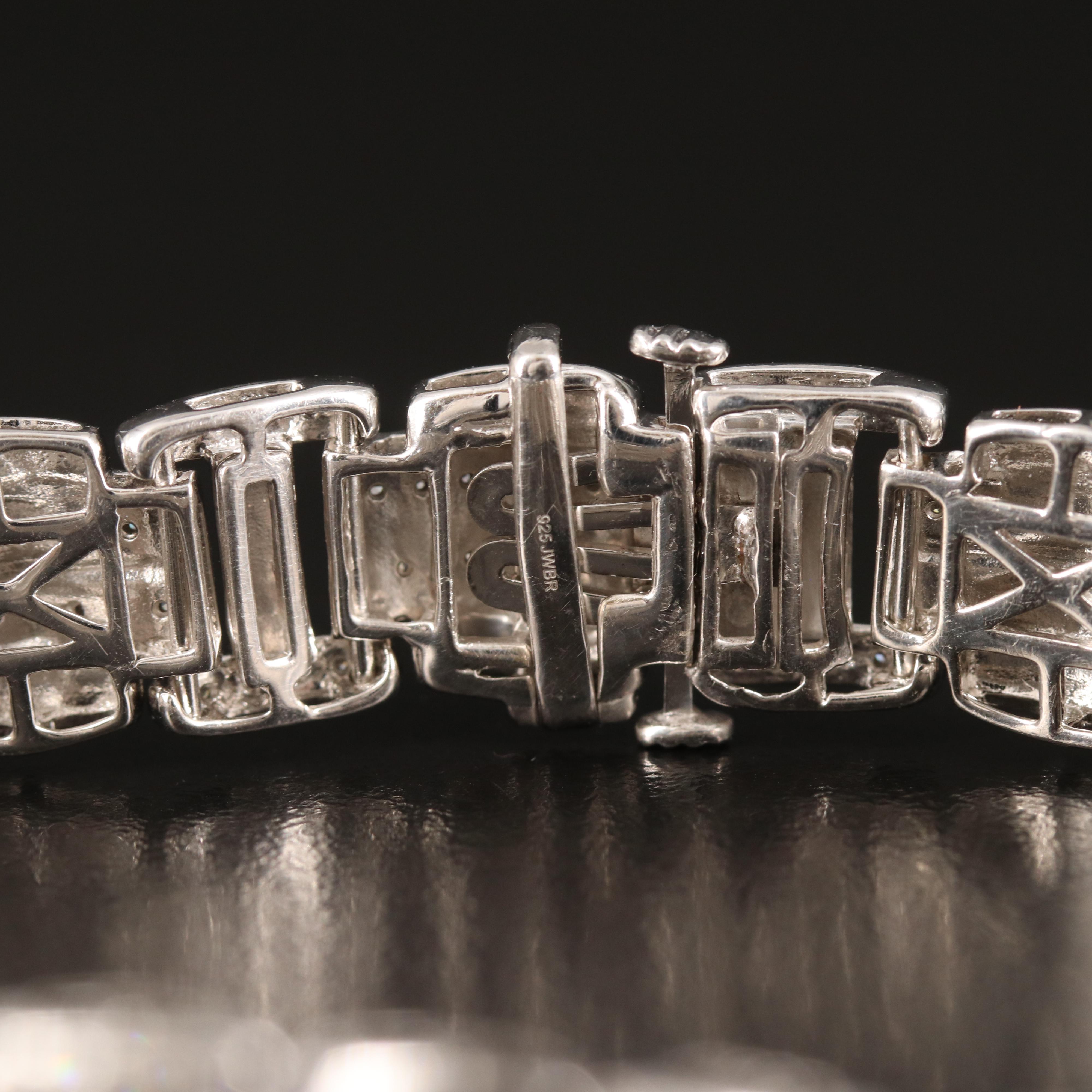 Diamond Link Bracelet in Sterling