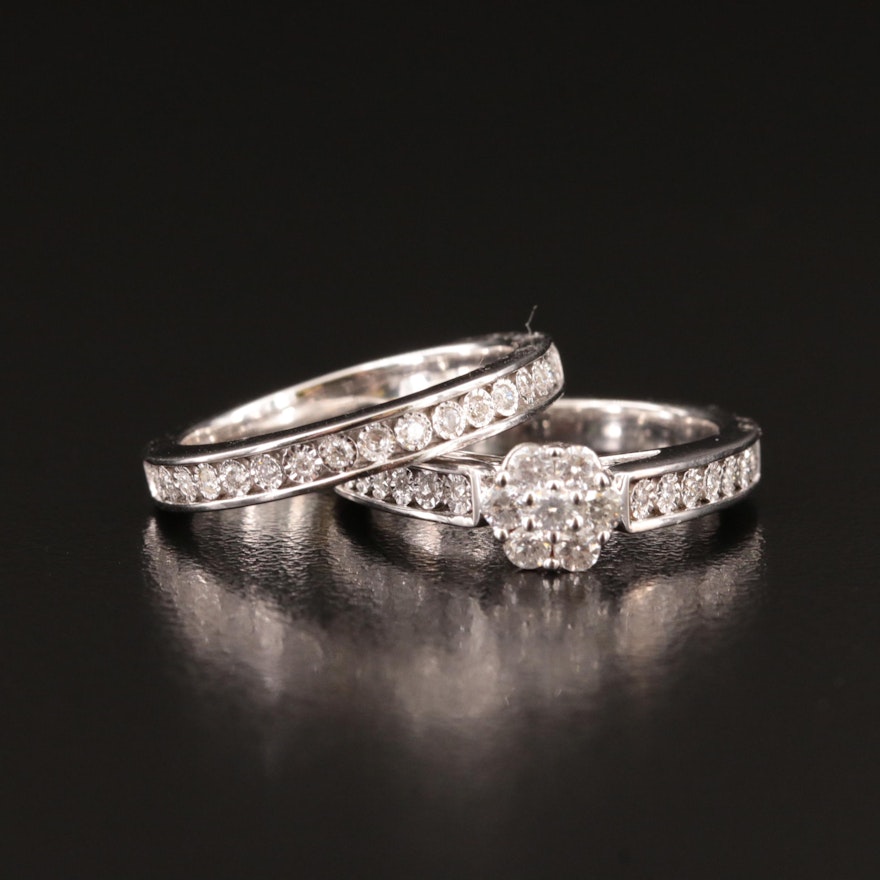 Sterling Diamond Ring Set