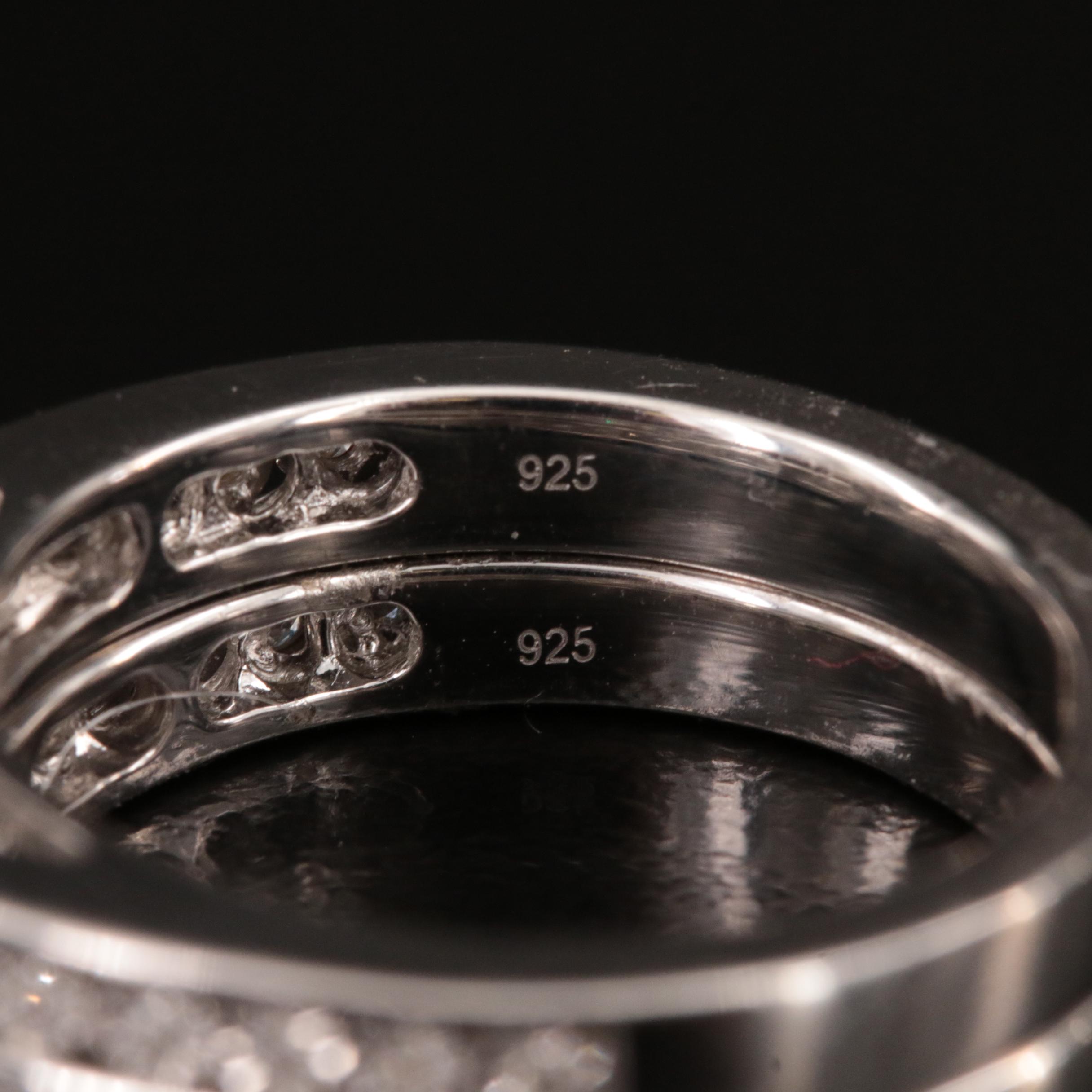 Sterling Diamond Ring Set