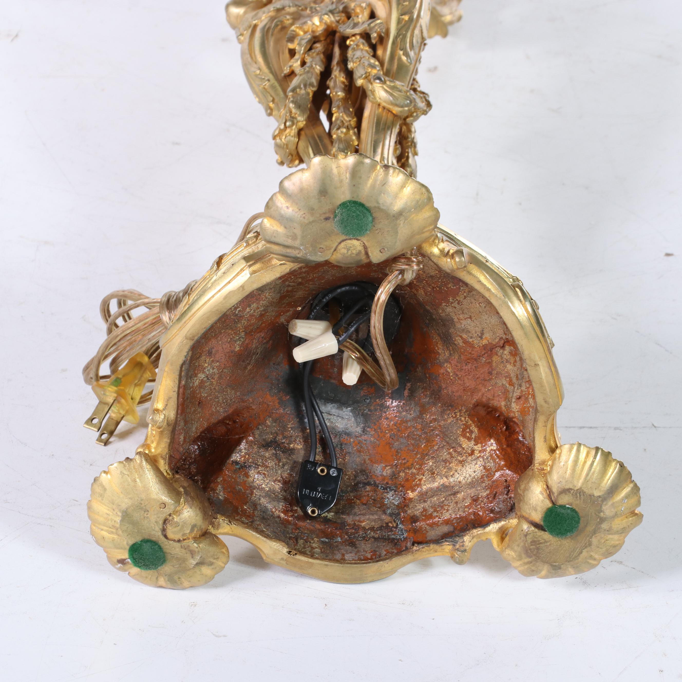 Baroque Style Gilt Metal Table Lamp, Mid to Late 20th Century