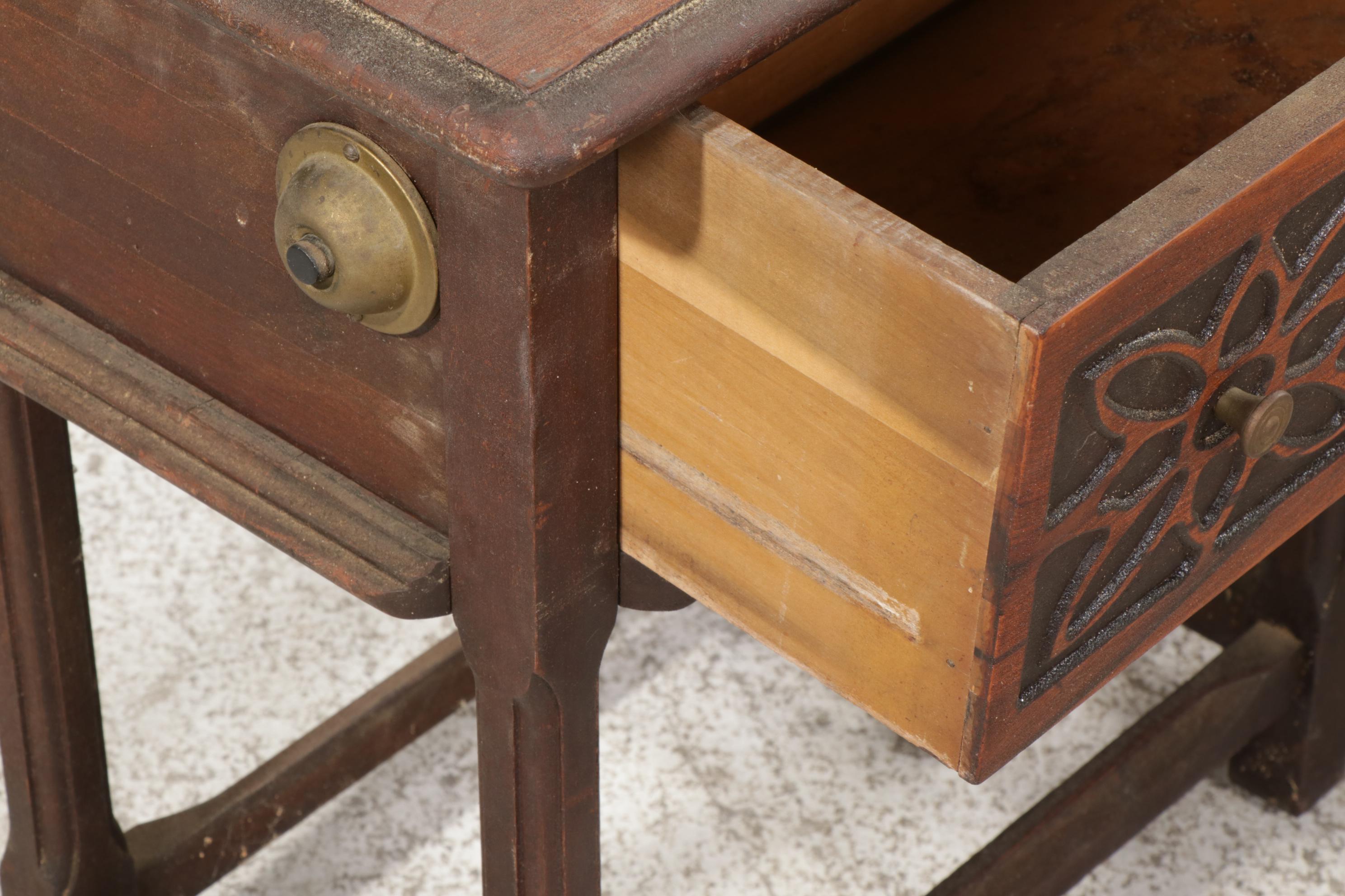 Primitive Drop Leaf Coffee Table, Rway Mahogany End Table and Other Side Table