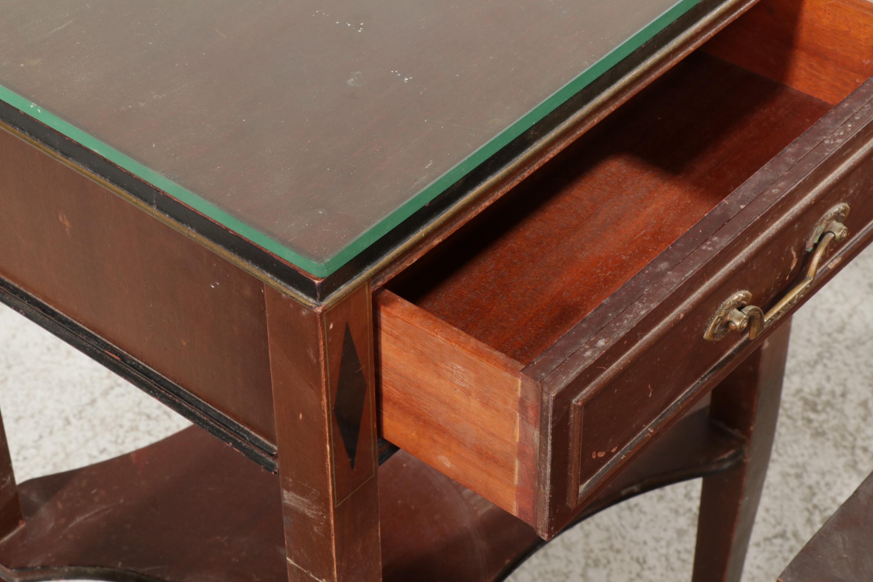 Primitive Drop Leaf Coffee Table, Rway Mahogany End Table and Other Side Table