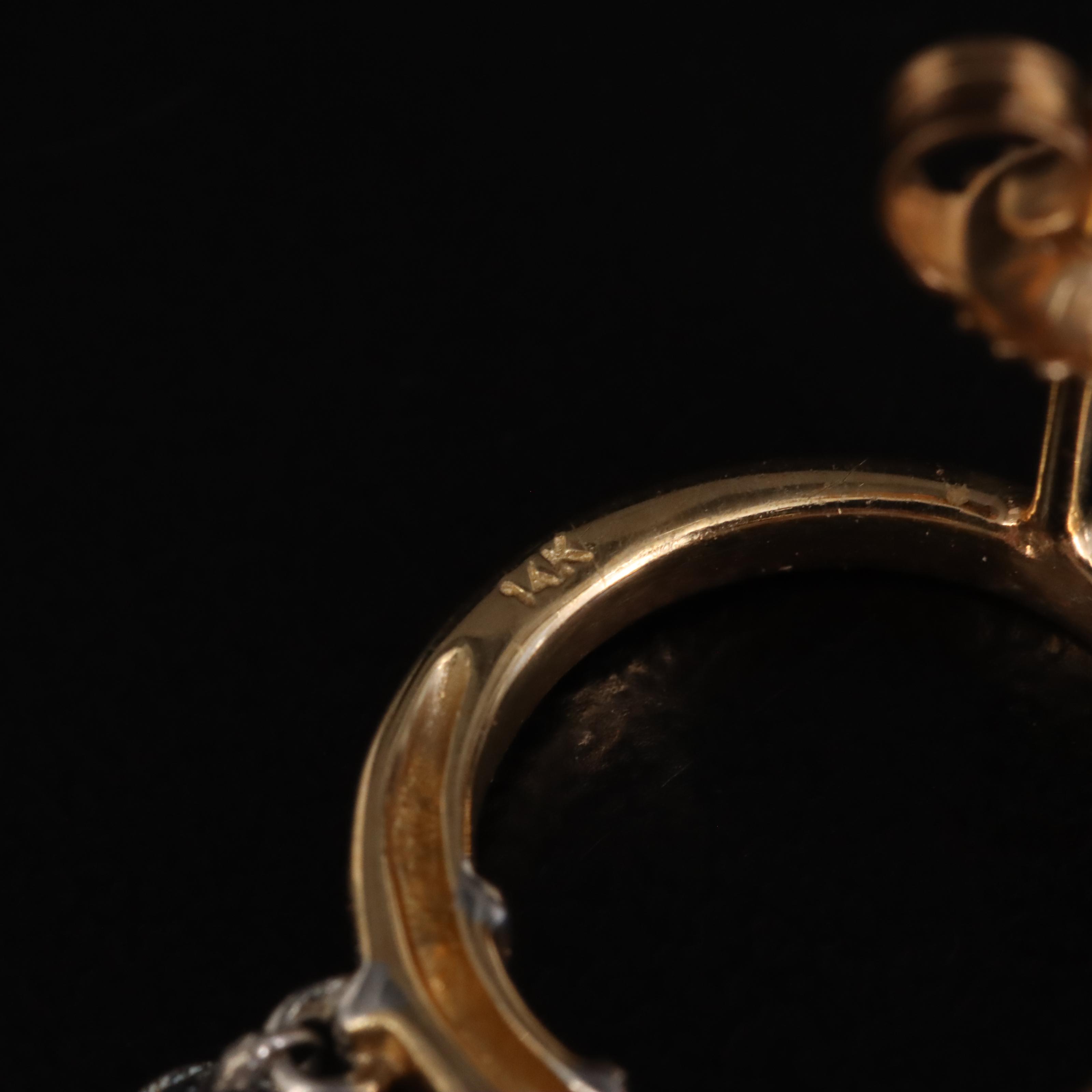 14K 0.50 CTW Diamond Circle Fringe Earrings