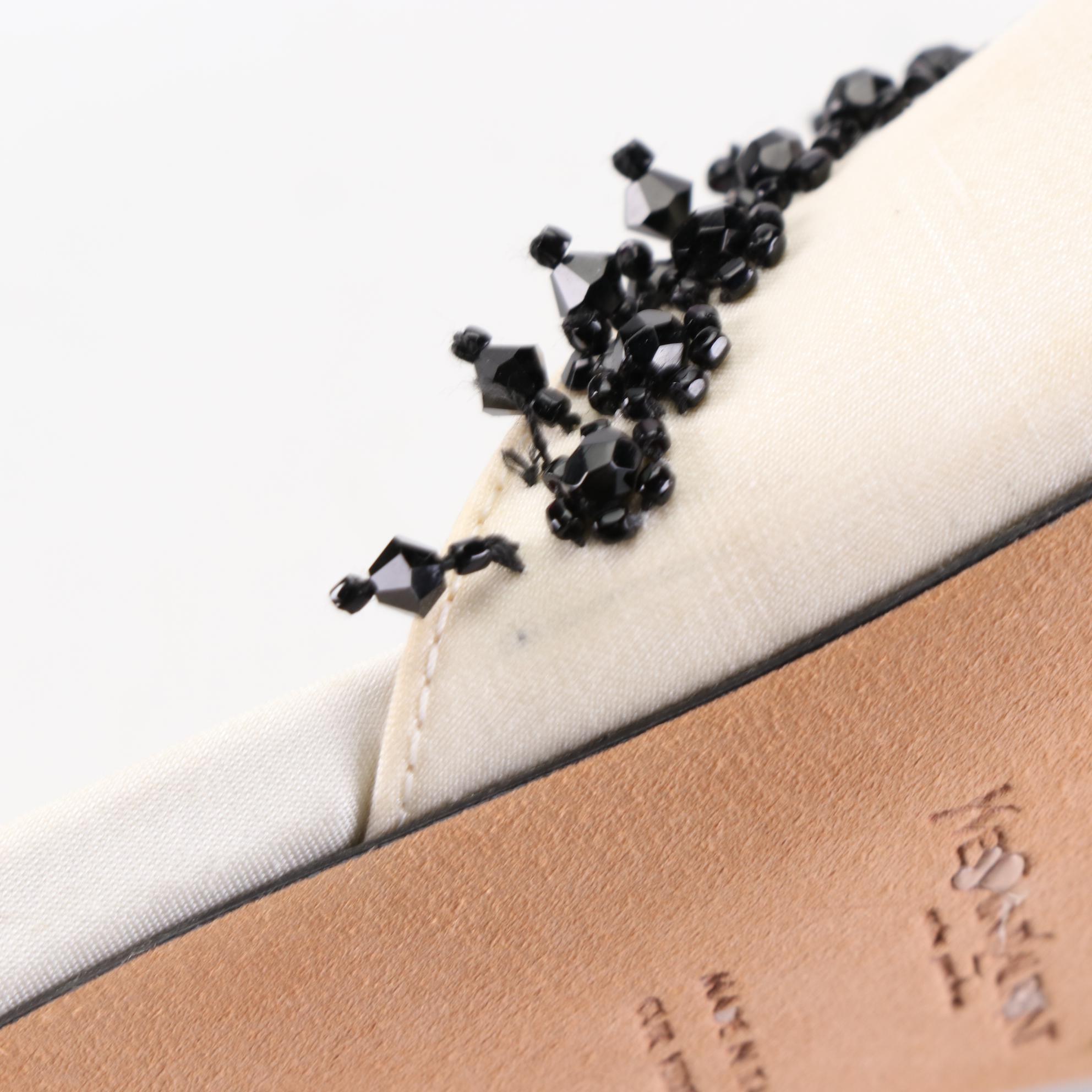 Yves Saint Laurent Slides in Silk with Beading