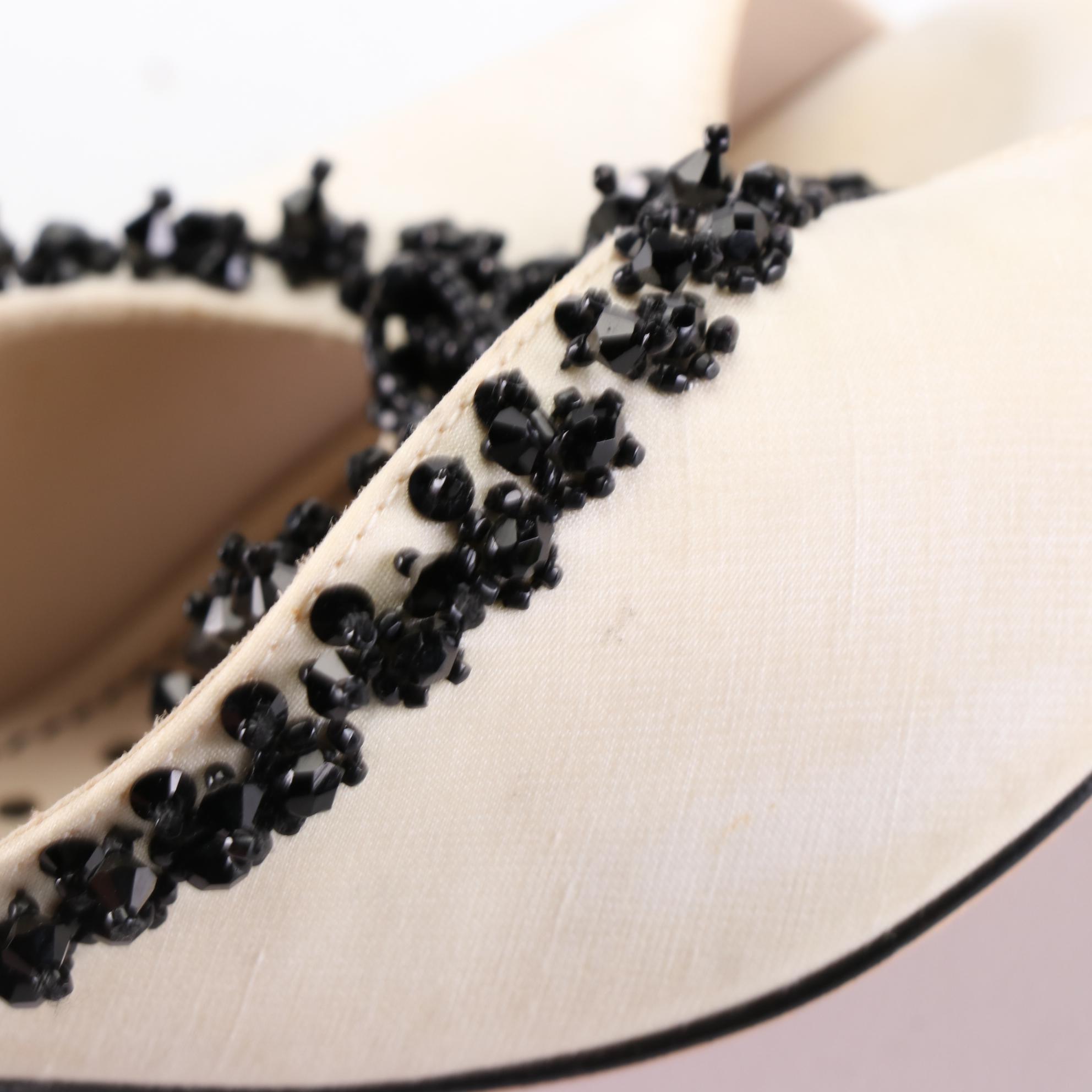 Yves Saint Laurent Slides in Silk with Beading