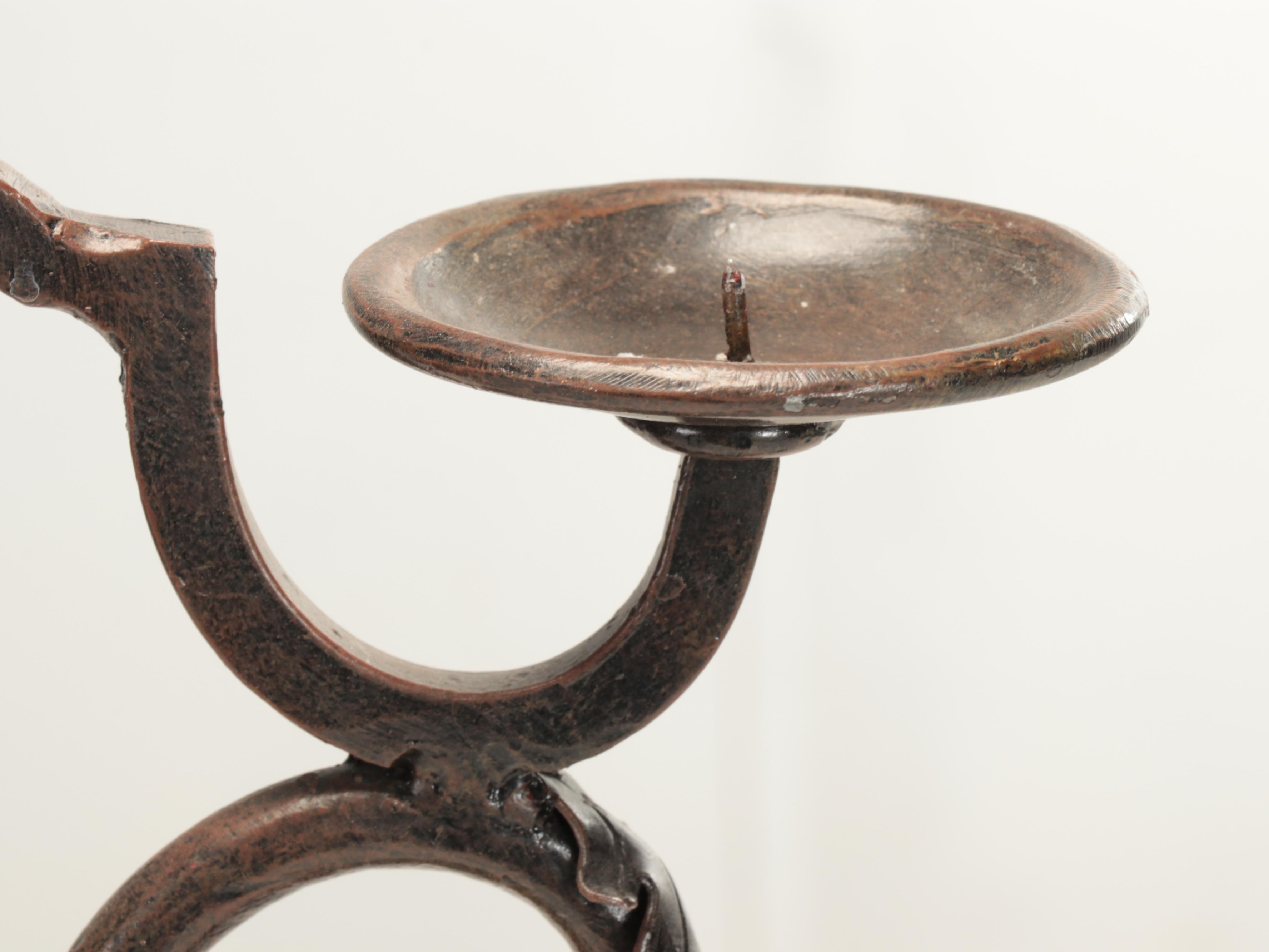 Metal Scrollwork Candle Prick and Bell Stand