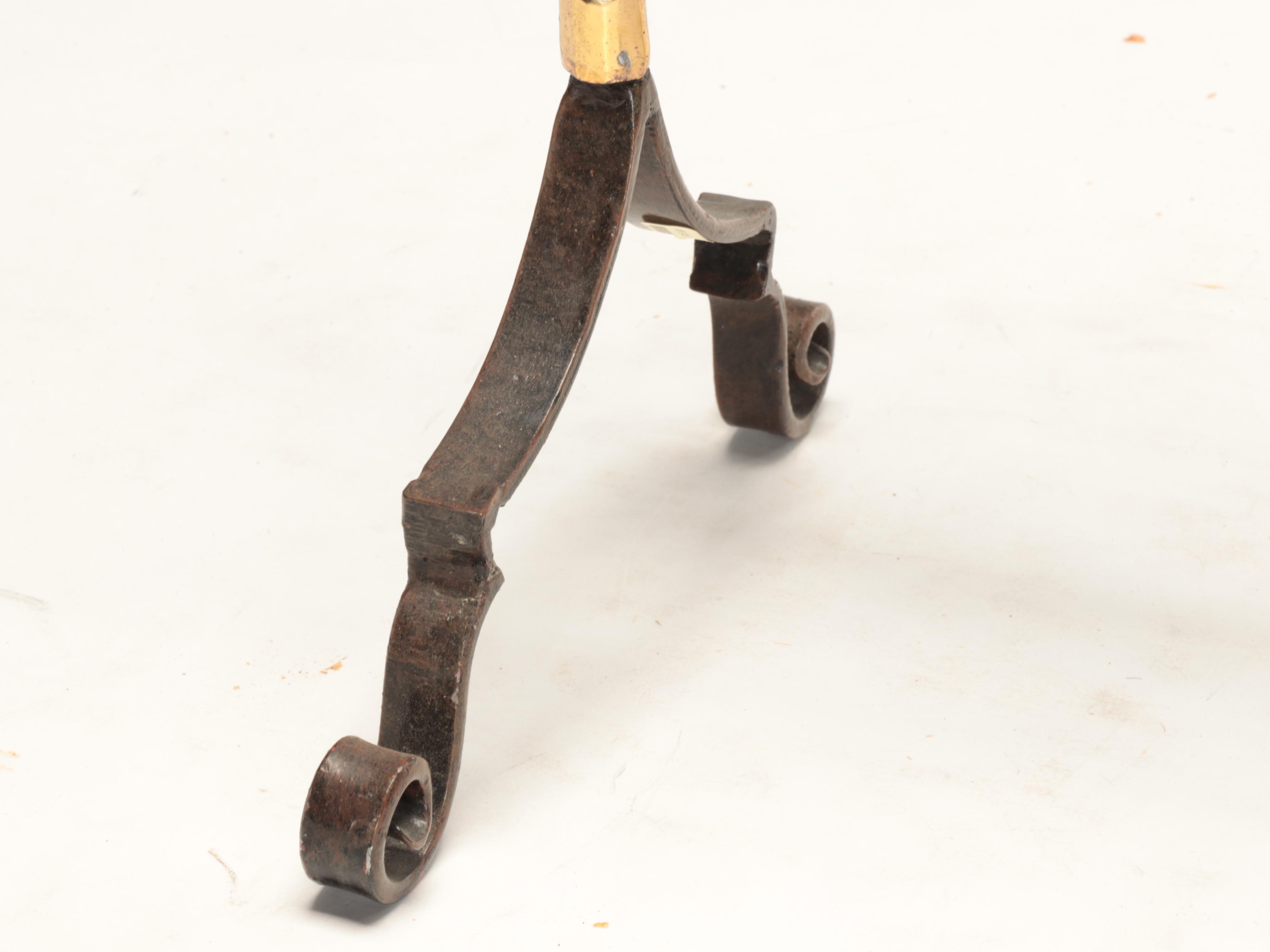 Metal Scrollwork Candle Prick and Bell Stand