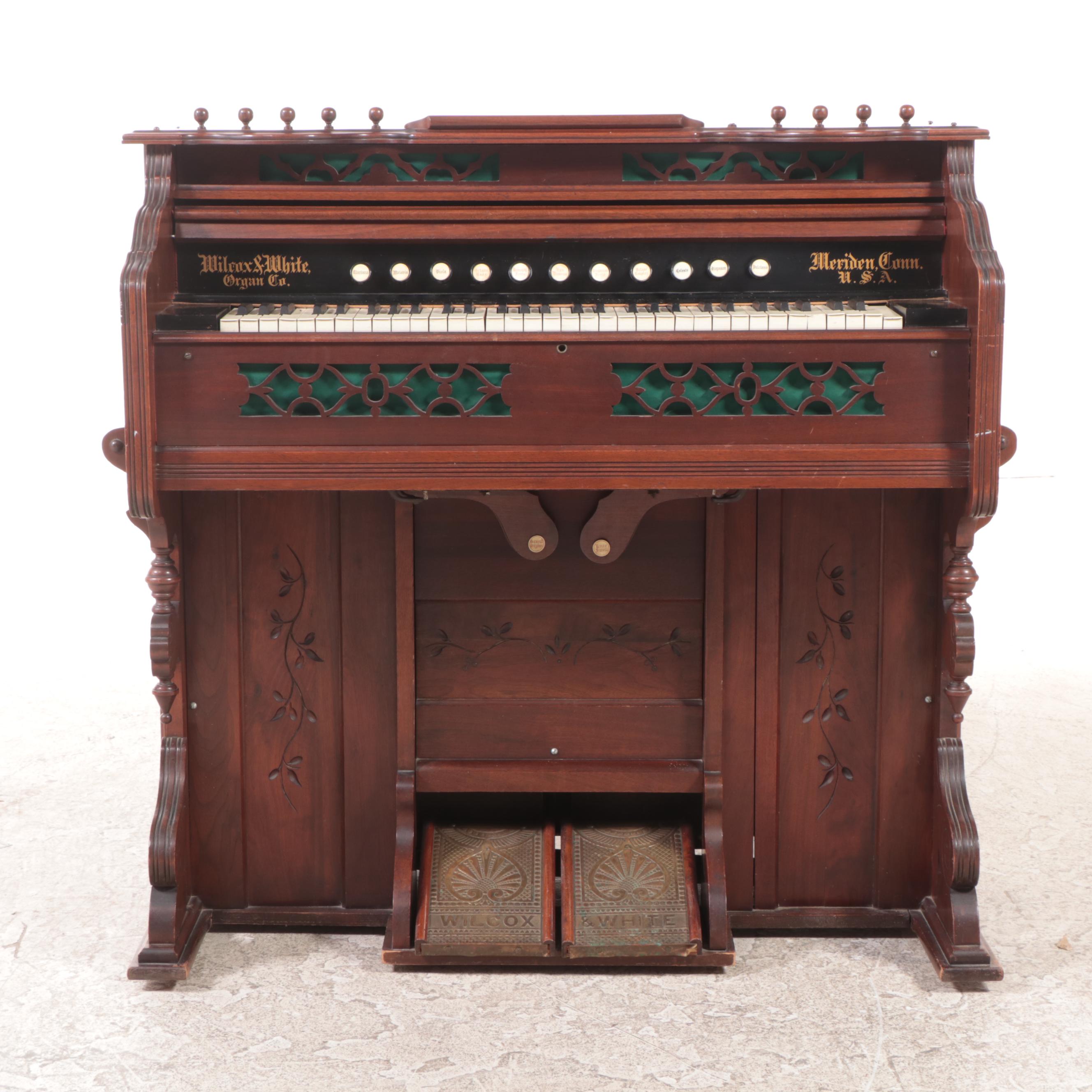 Wilcox & White Walnut Pedal Organ with Electric Vacuum Pump, Late 19th Century