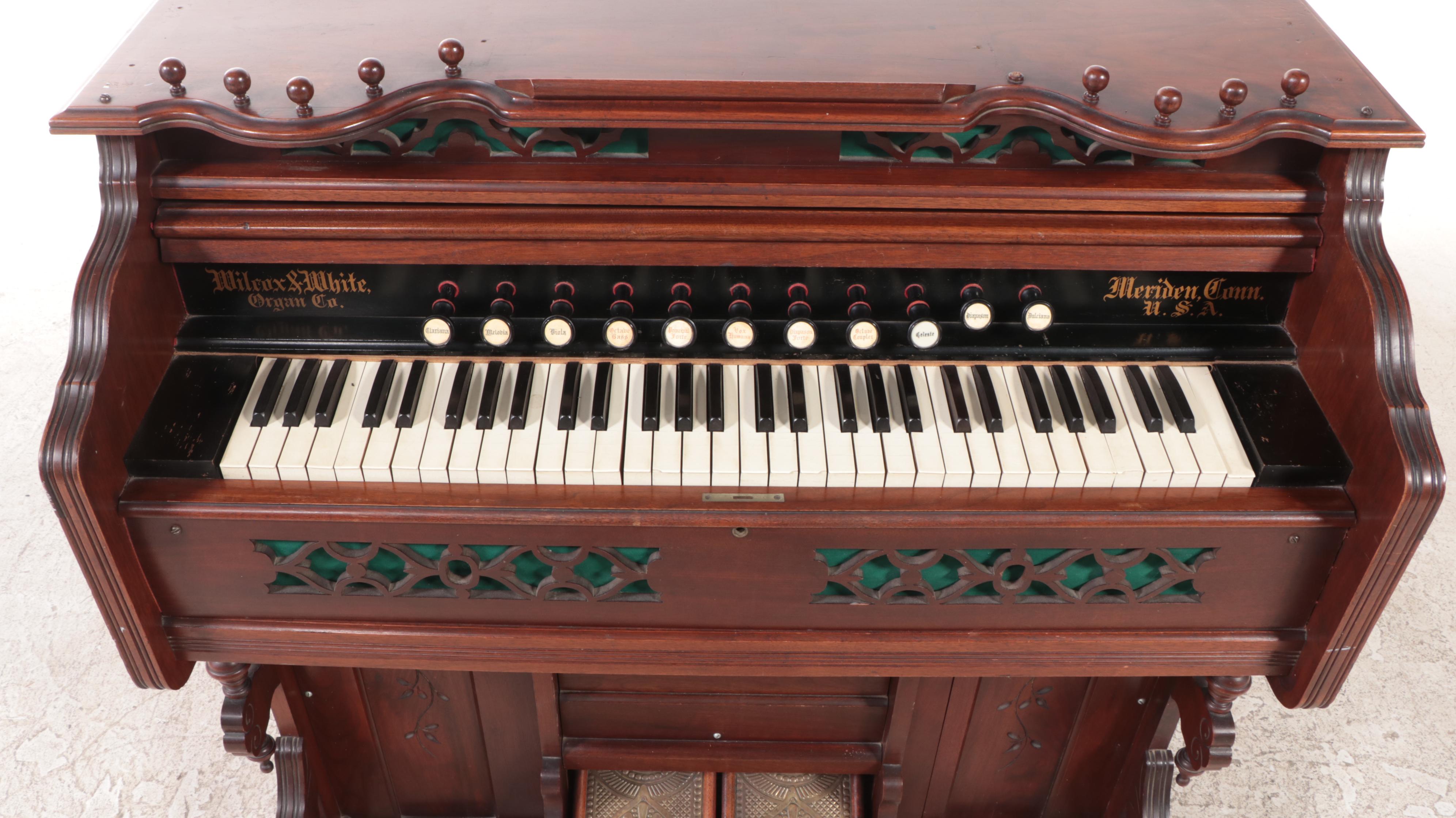 Wilcox & White Walnut Pedal Organ with Electric Vacuum Pump, Late 19th Century