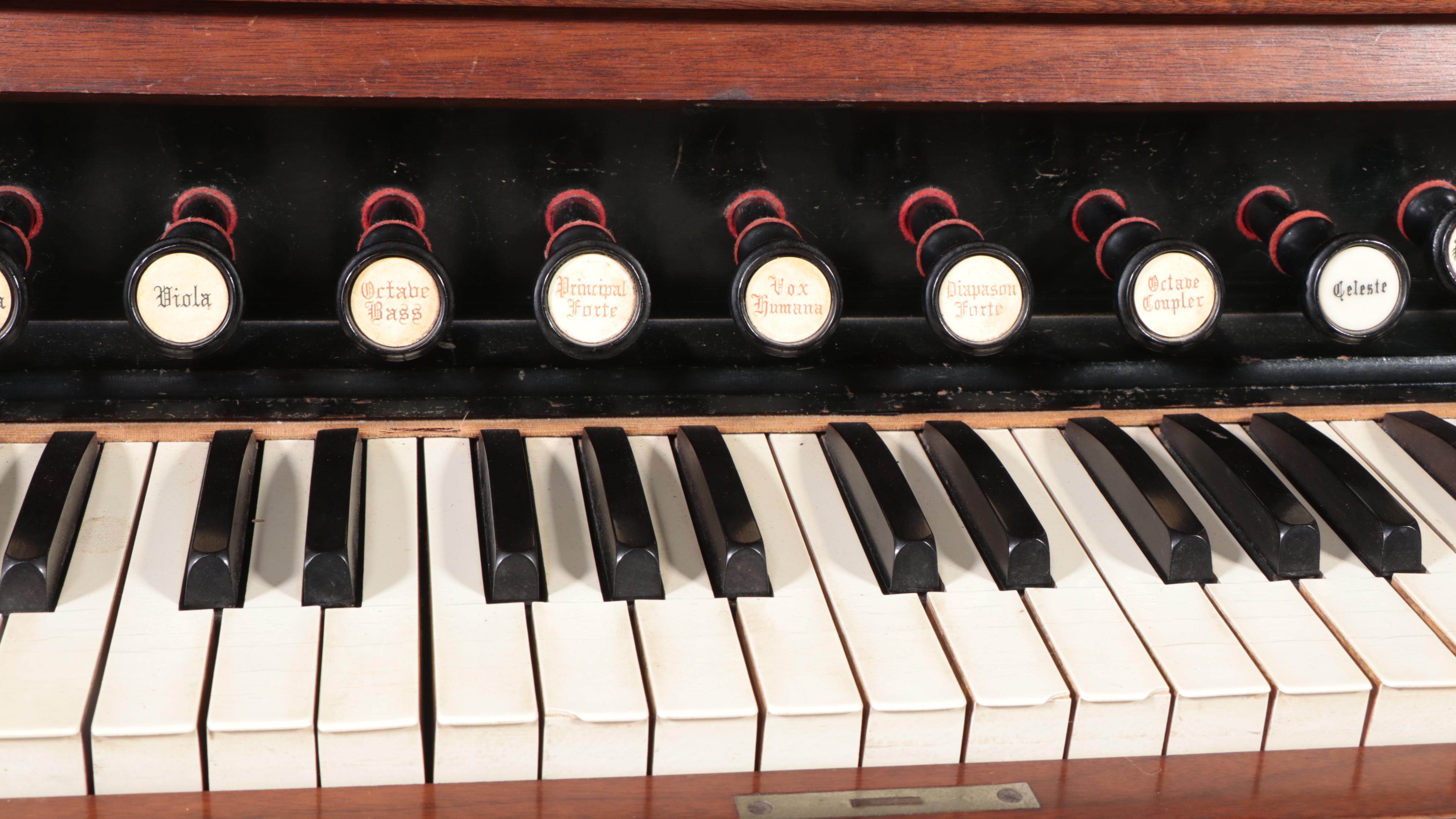 Wilcox & White Walnut Pedal Organ with Electric Vacuum Pump, Late 19th Century