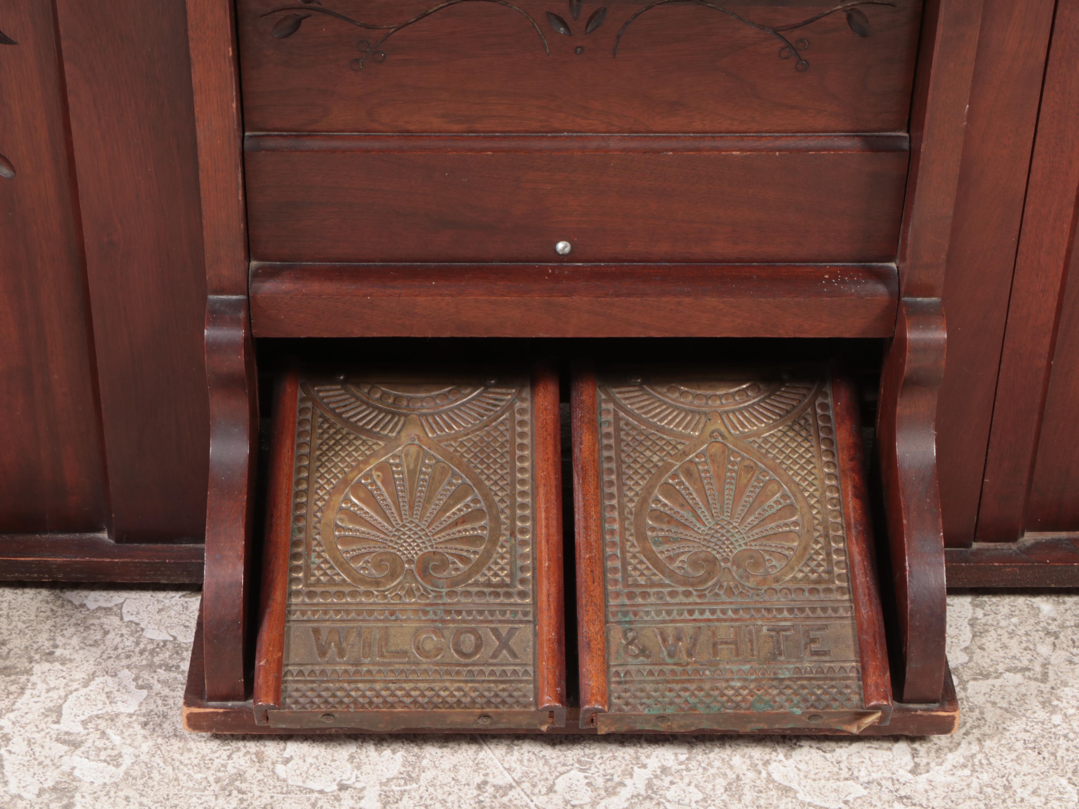 Wilcox & White Walnut Pedal Organ with Electric Vacuum Pump, Late 19th Century
