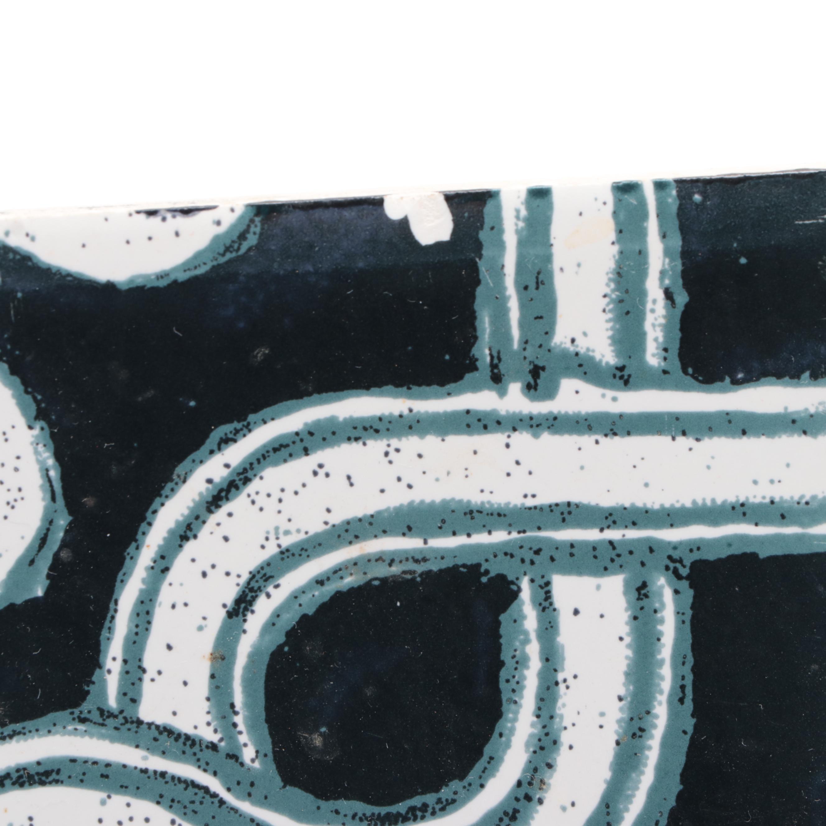 Fez Pottery Ceramic Decorative Plate with Mexican Decorative Tiles