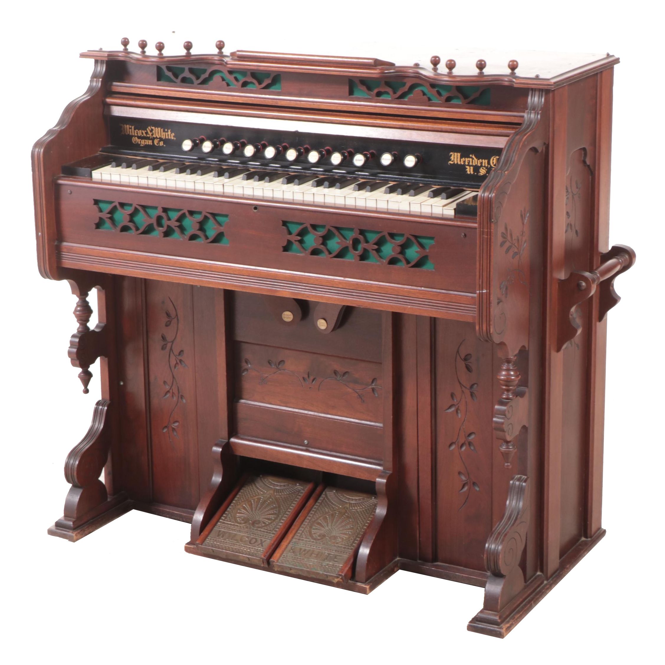 Wilcox & White Walnut Pedal Organ with Electric Vacuum Pump, Late 19th Century