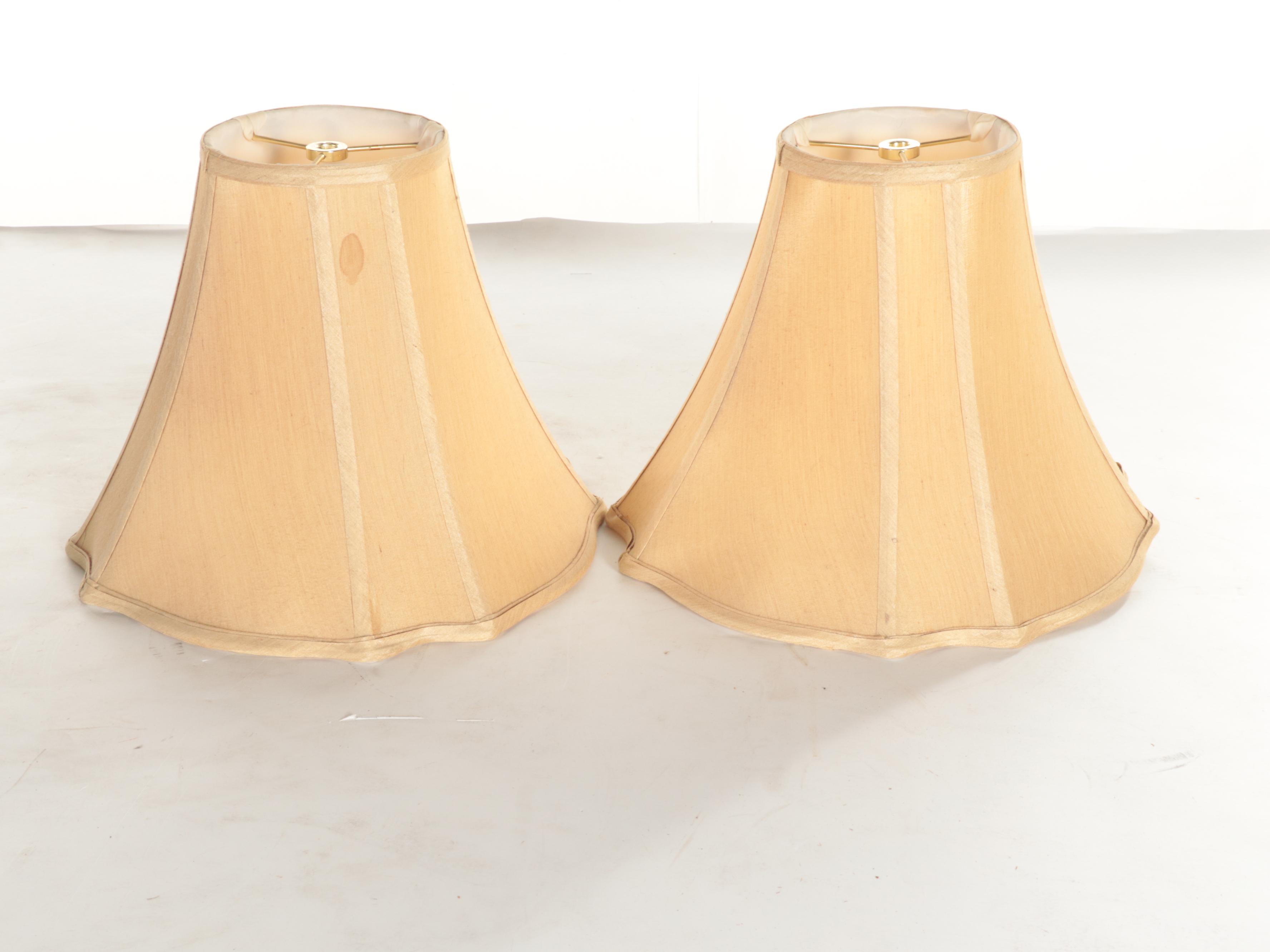 Pair of Composite, Glass and Metal Buffet Candlestick Lamps