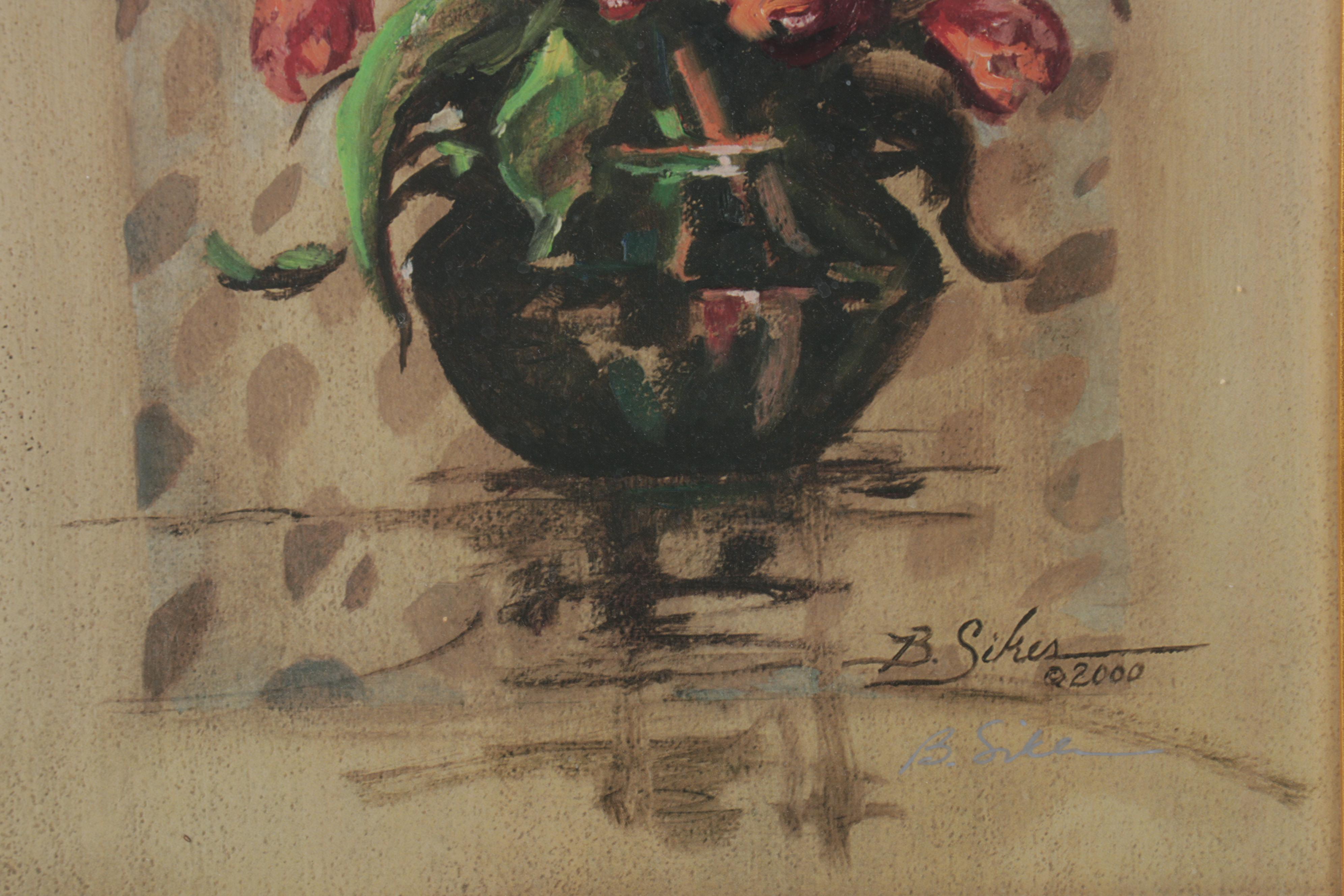 Floral Still Life Offset Lithographs, Circa 2000