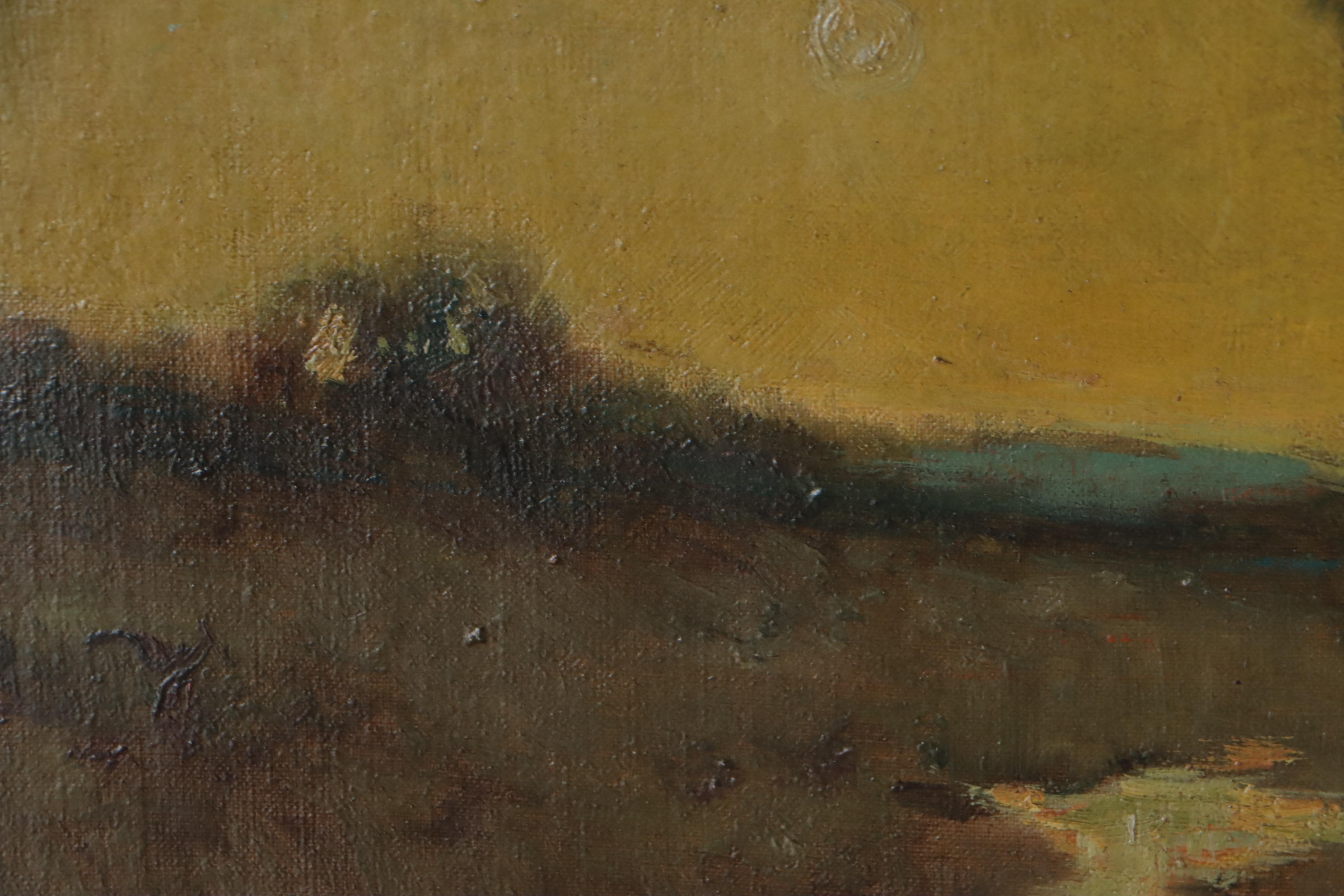 Martin Rettig Tonalist Landscape Oil Painting "Peace"