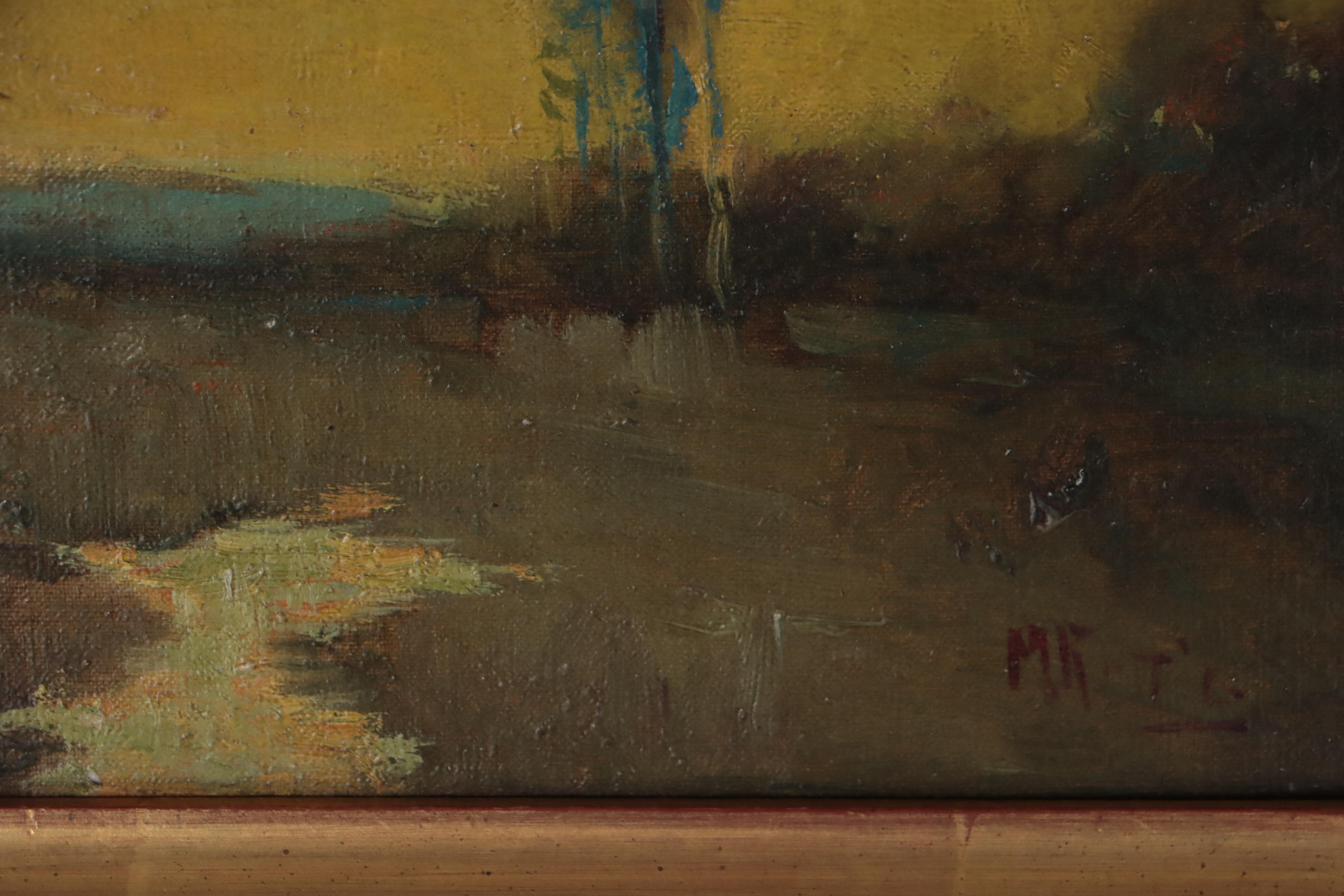 Martin Rettig Tonalist Landscape Oil Painting "Peace"