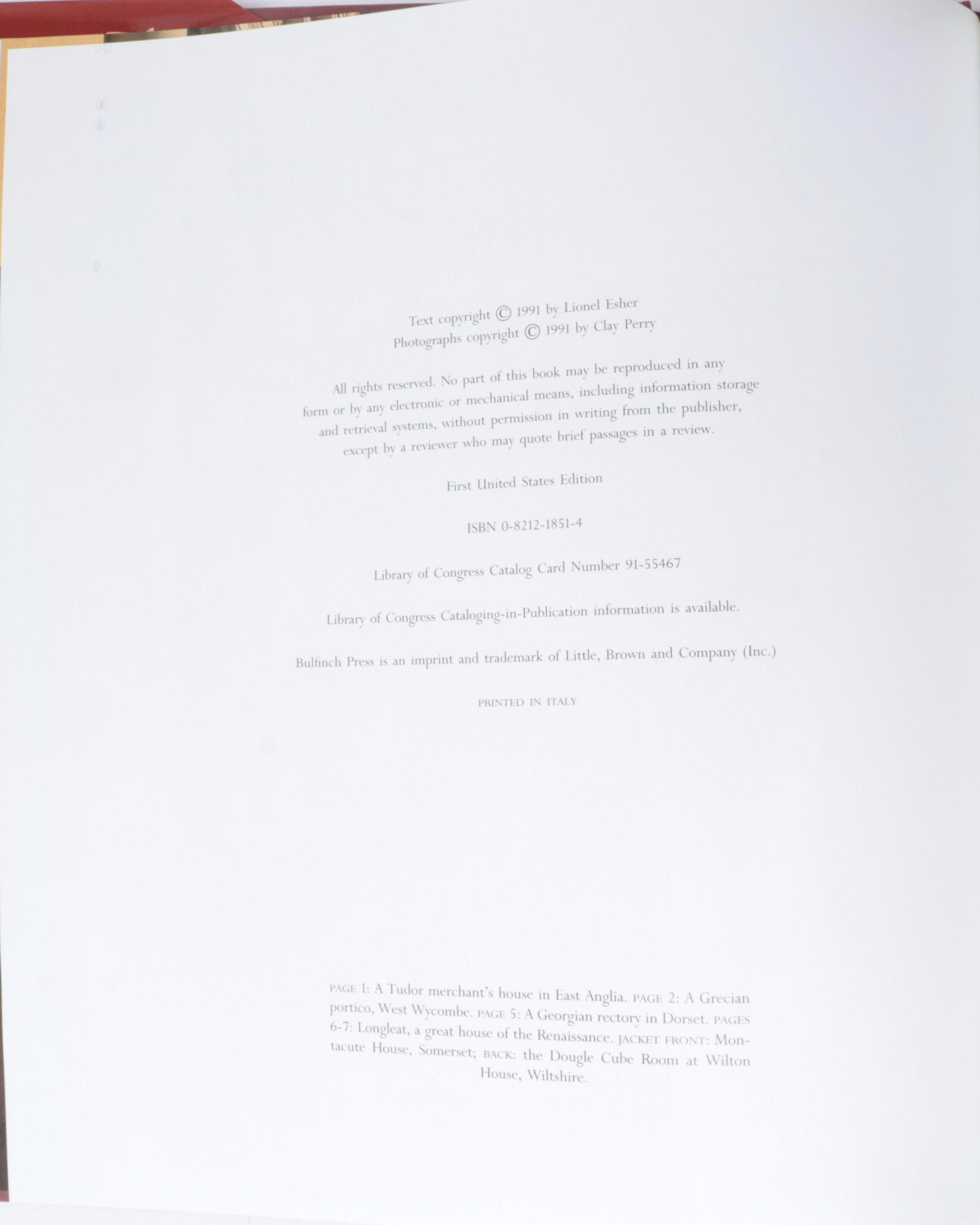 First American Edition "The Glory of the English House" by Lionel Esher and More