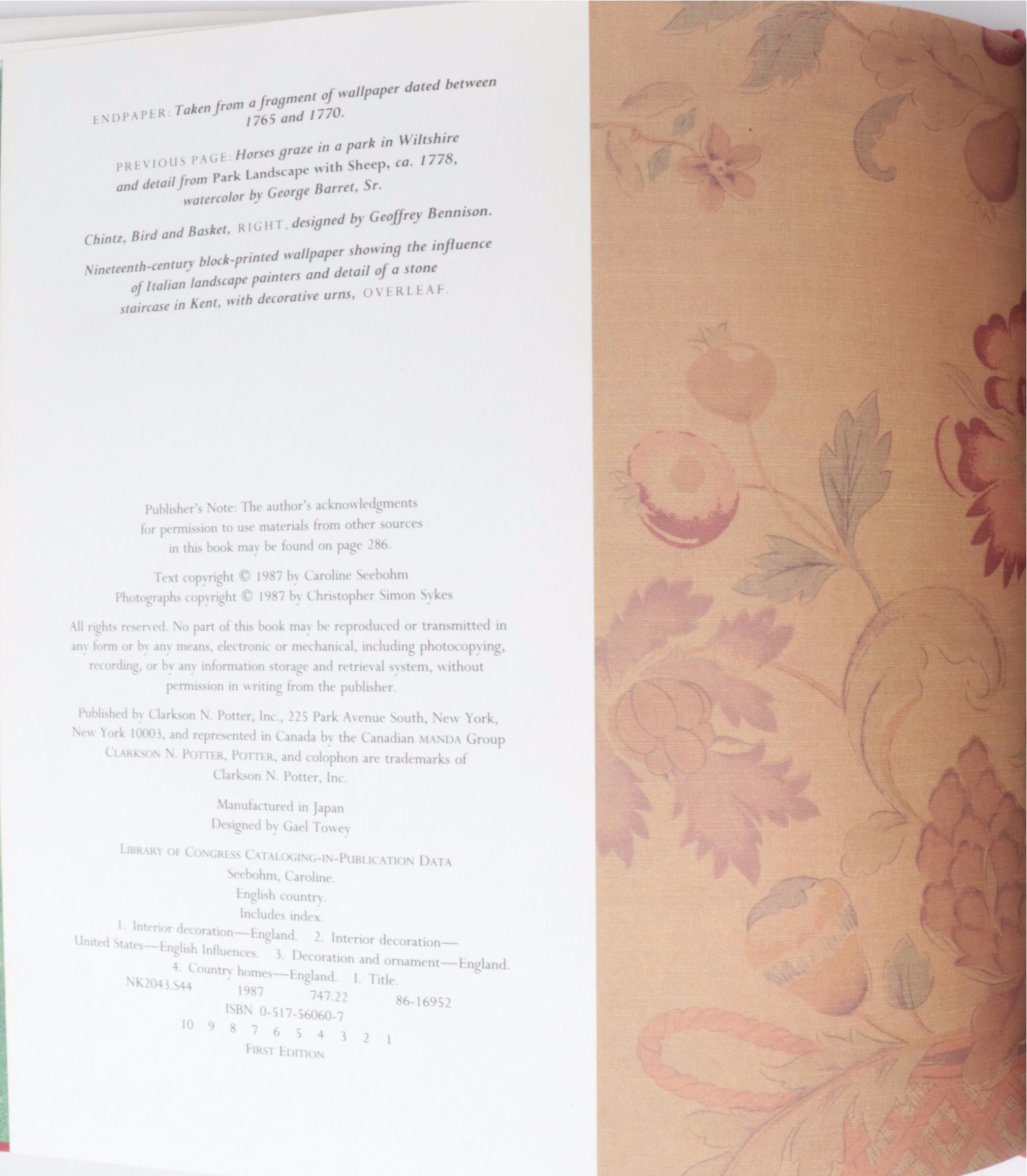 First American Edition "The Glory of the English House" by Lionel Esher and More