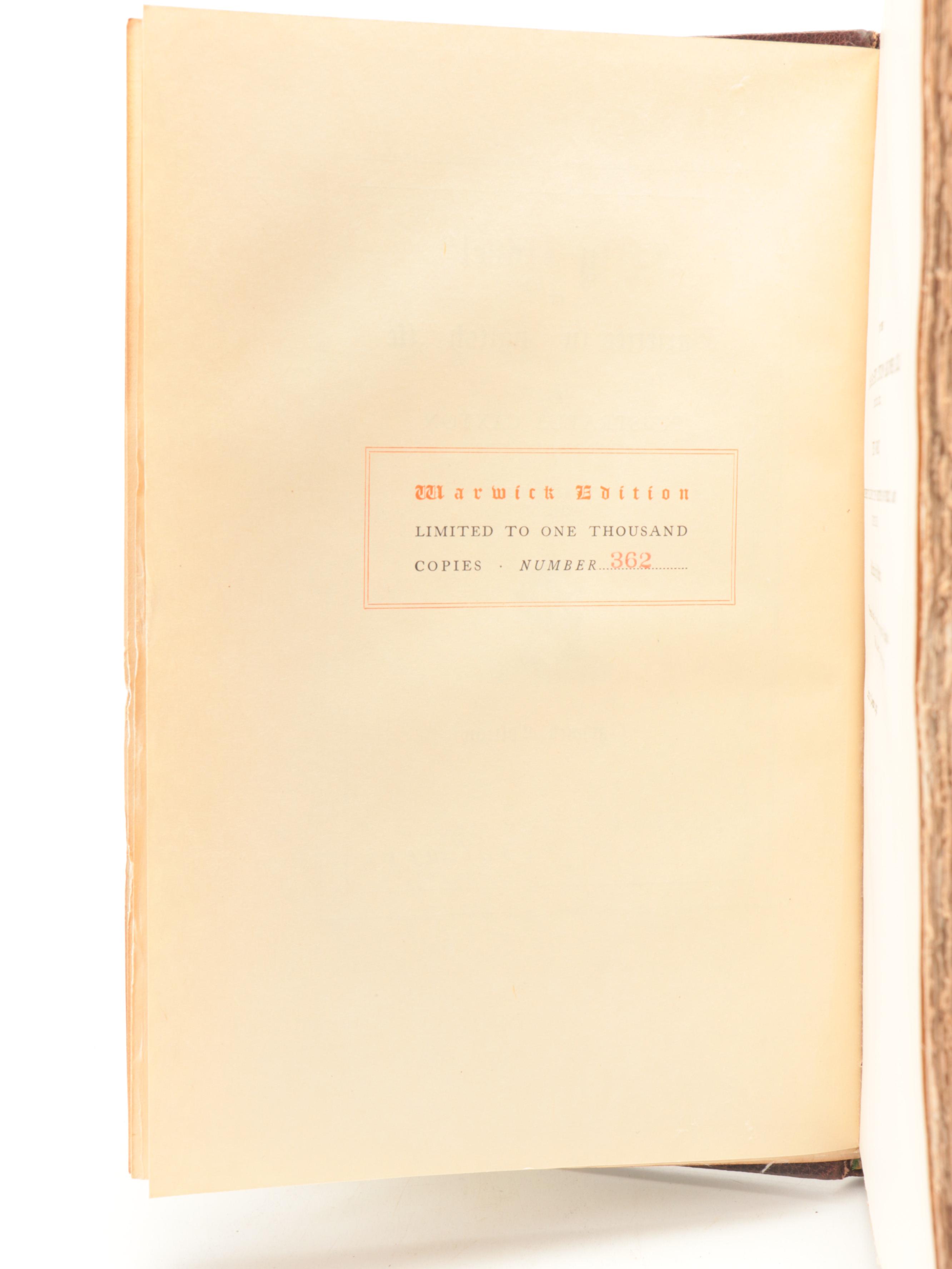 Limited Warwick Edition "Bulwer's Novels" Thirty-Two Volume Set, Circa 1900