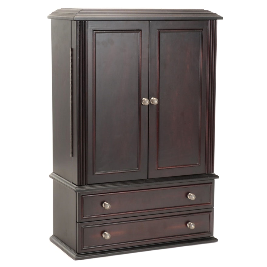 Louis Philippe Style Paneled Jewelry Armoire