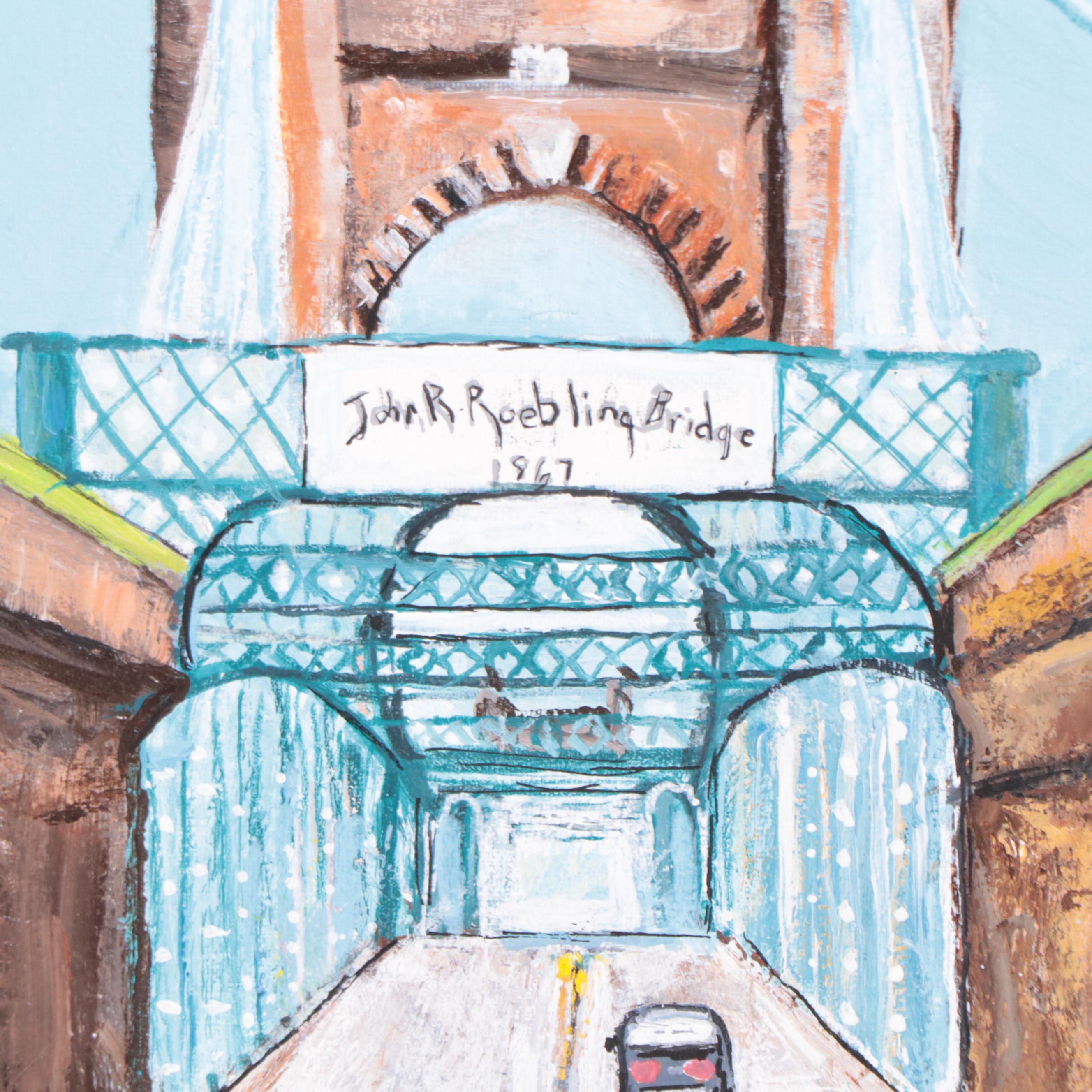 Sanna Acrylic Painting "John A. Roebling Bridge," 2022
