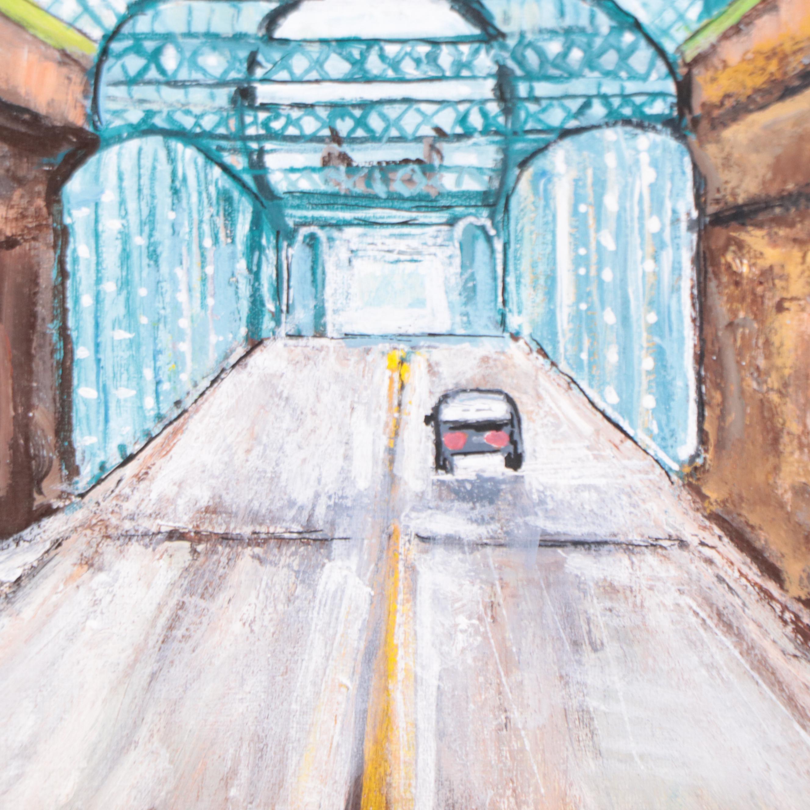 Sanna Acrylic Painting "John A. Roebling Bridge," 2022