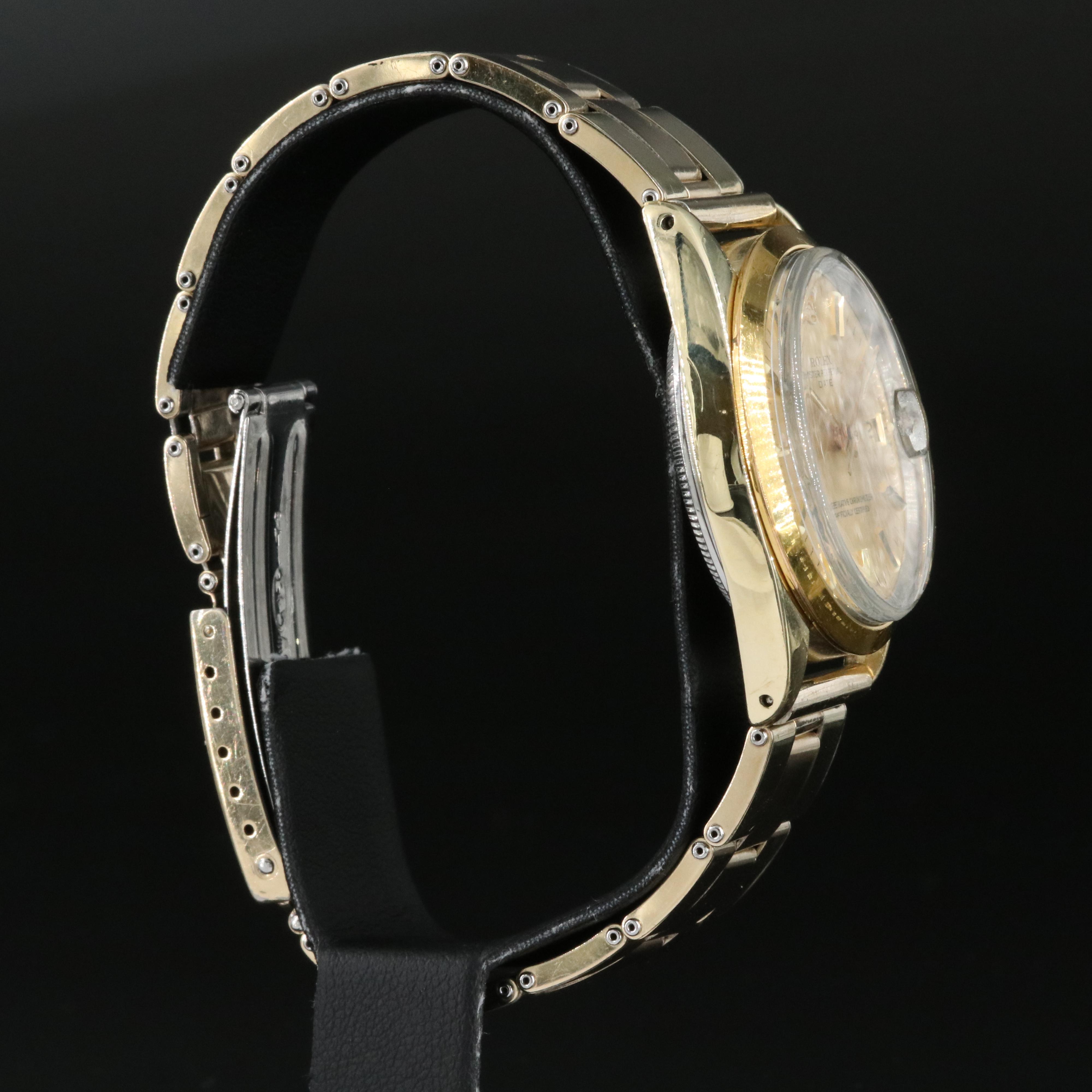 Rolex Oyster Perpetual Date Gold Shell Watch