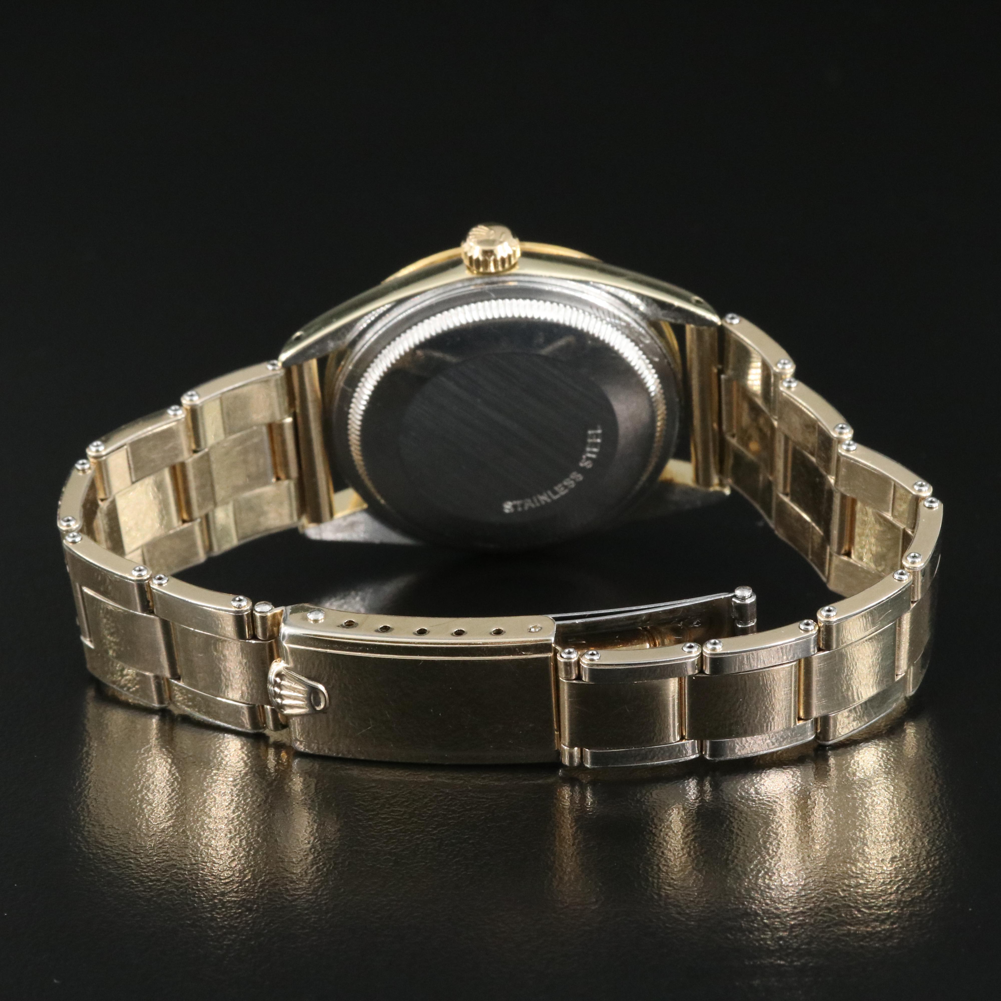 Rolex Oyster Perpetual Date Gold Shell Watch