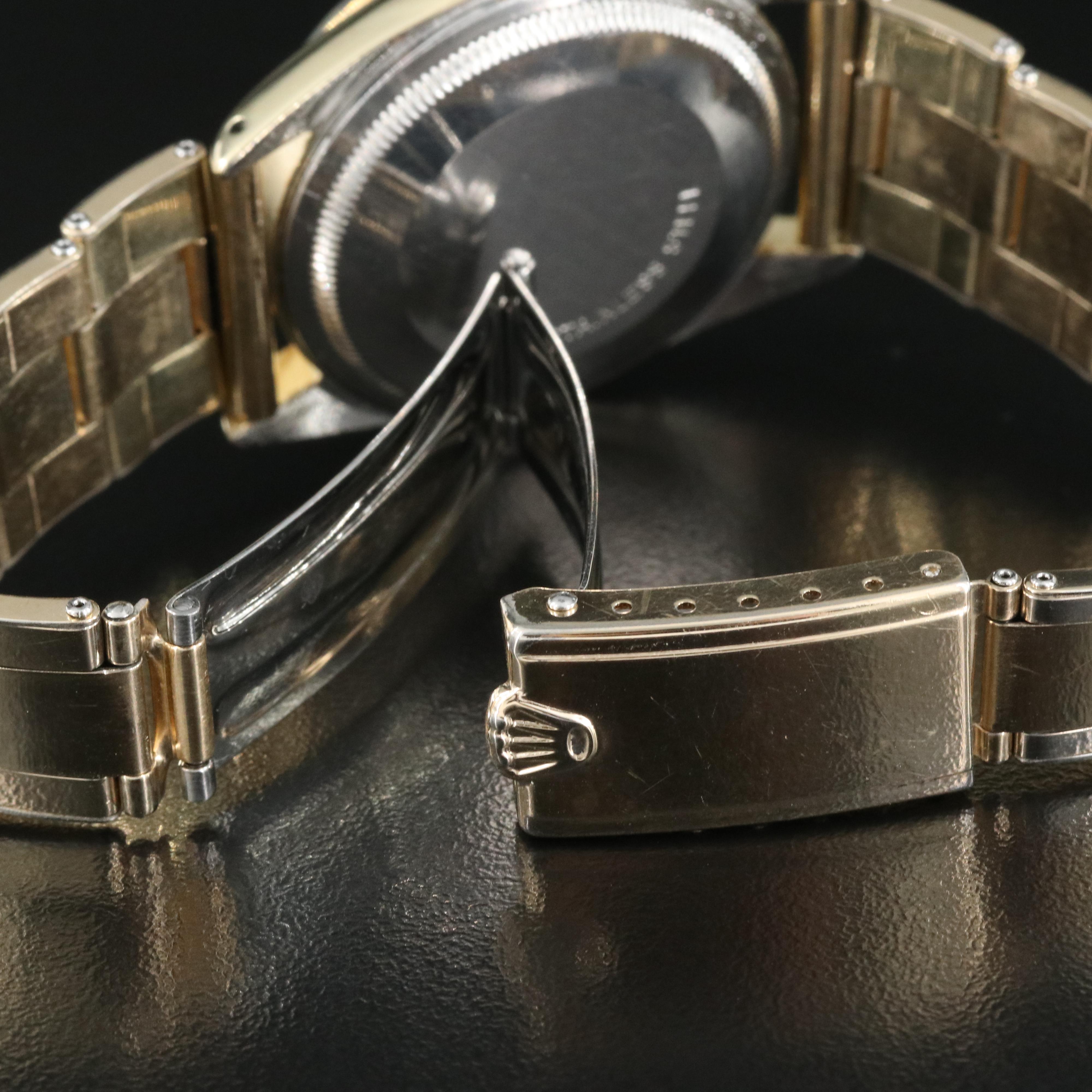 Rolex Oyster Perpetual Date Gold Shell Watch