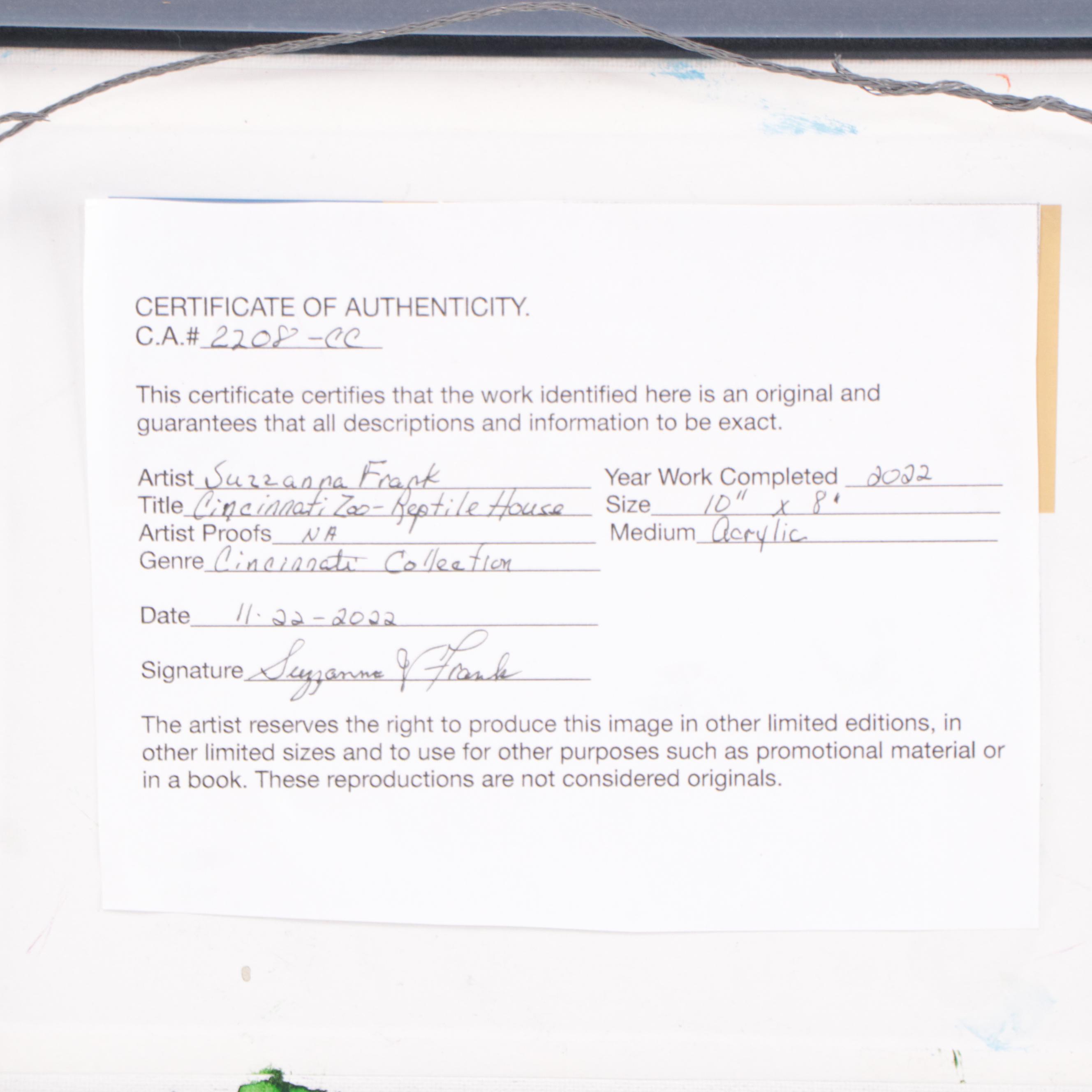 Sanna Acrylic Painting "Cincinnati Zoo - Reptile House," 2022