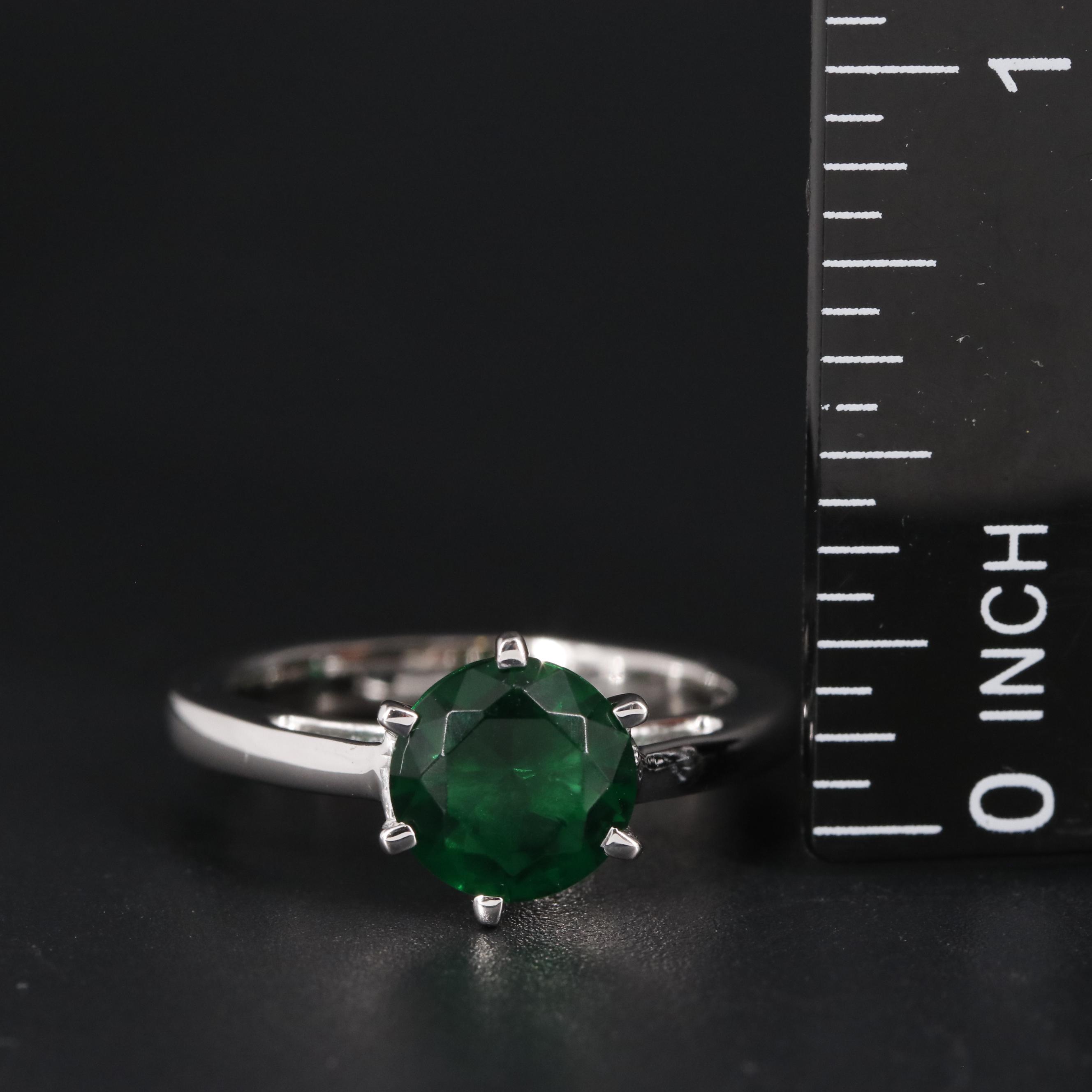 Sterling Emerald Ring