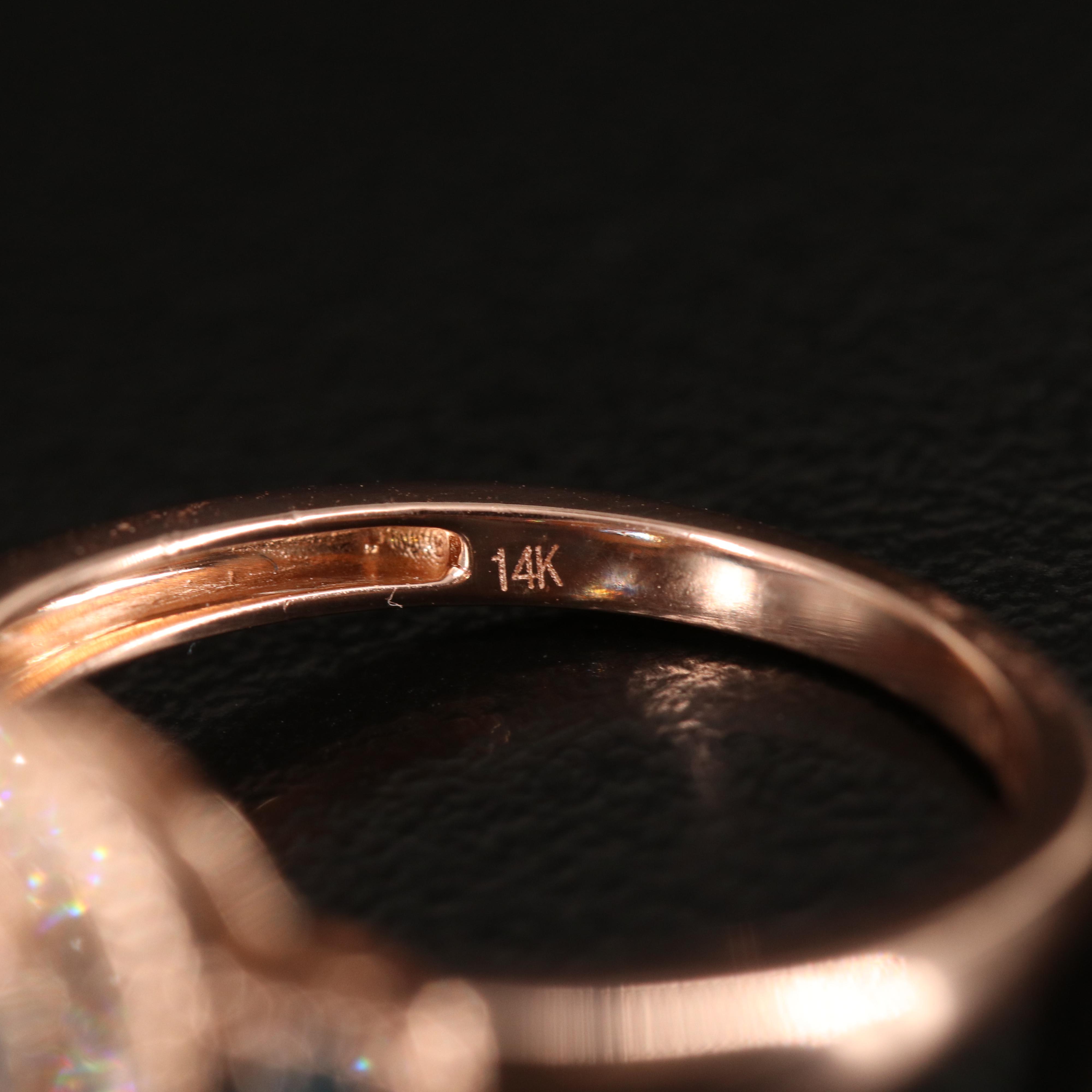 Le Vian 14K Rose Gold Aquamarine and Diamond Halo Ring