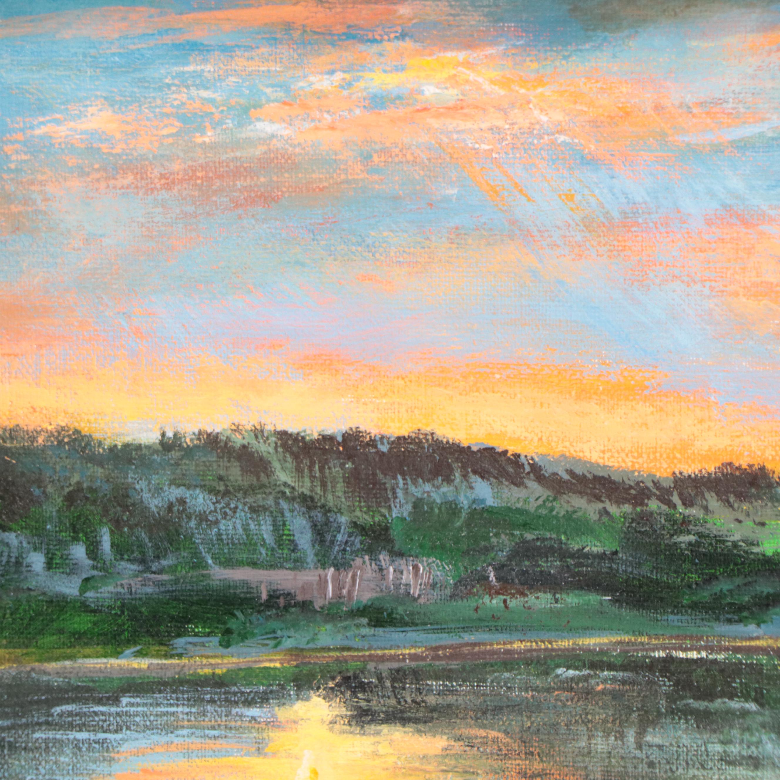 Sanna Acrylic Painting "River View From Eden Park," 2022