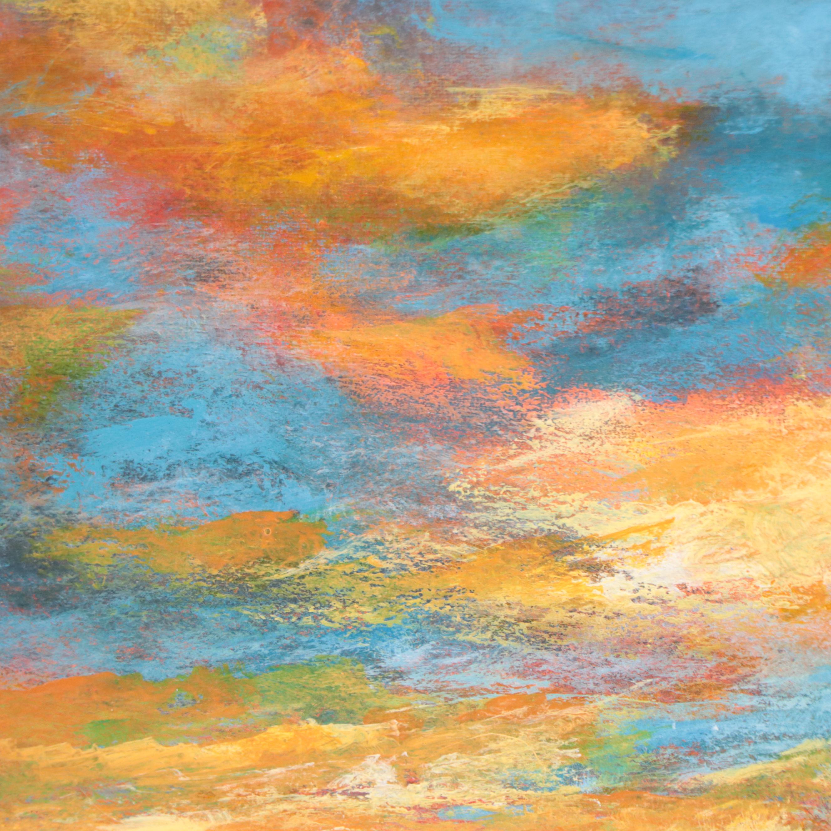 Sanna Acrylic Painting "Looking Downtown," 2022