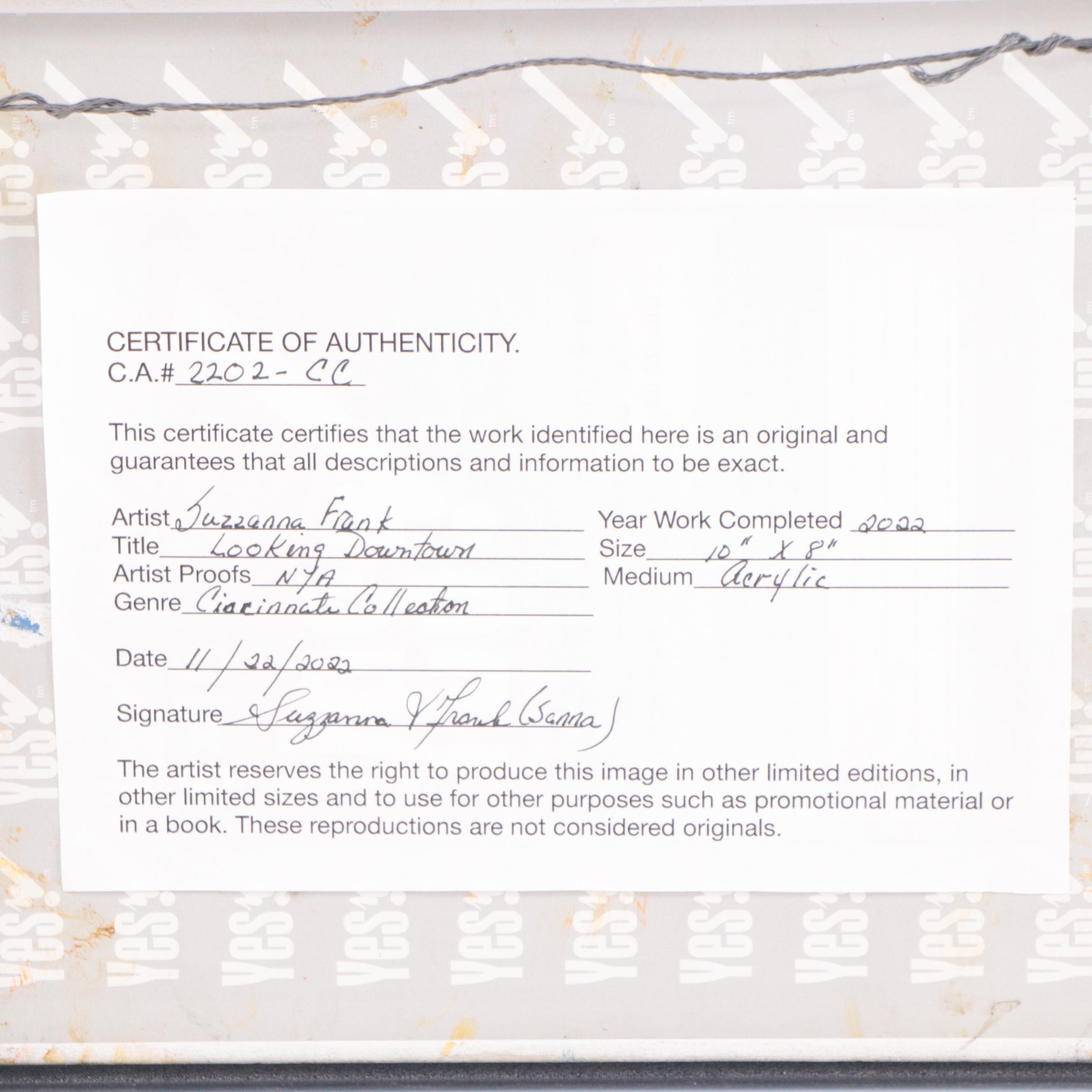 Sanna Acrylic Painting "Looking Downtown," 2022