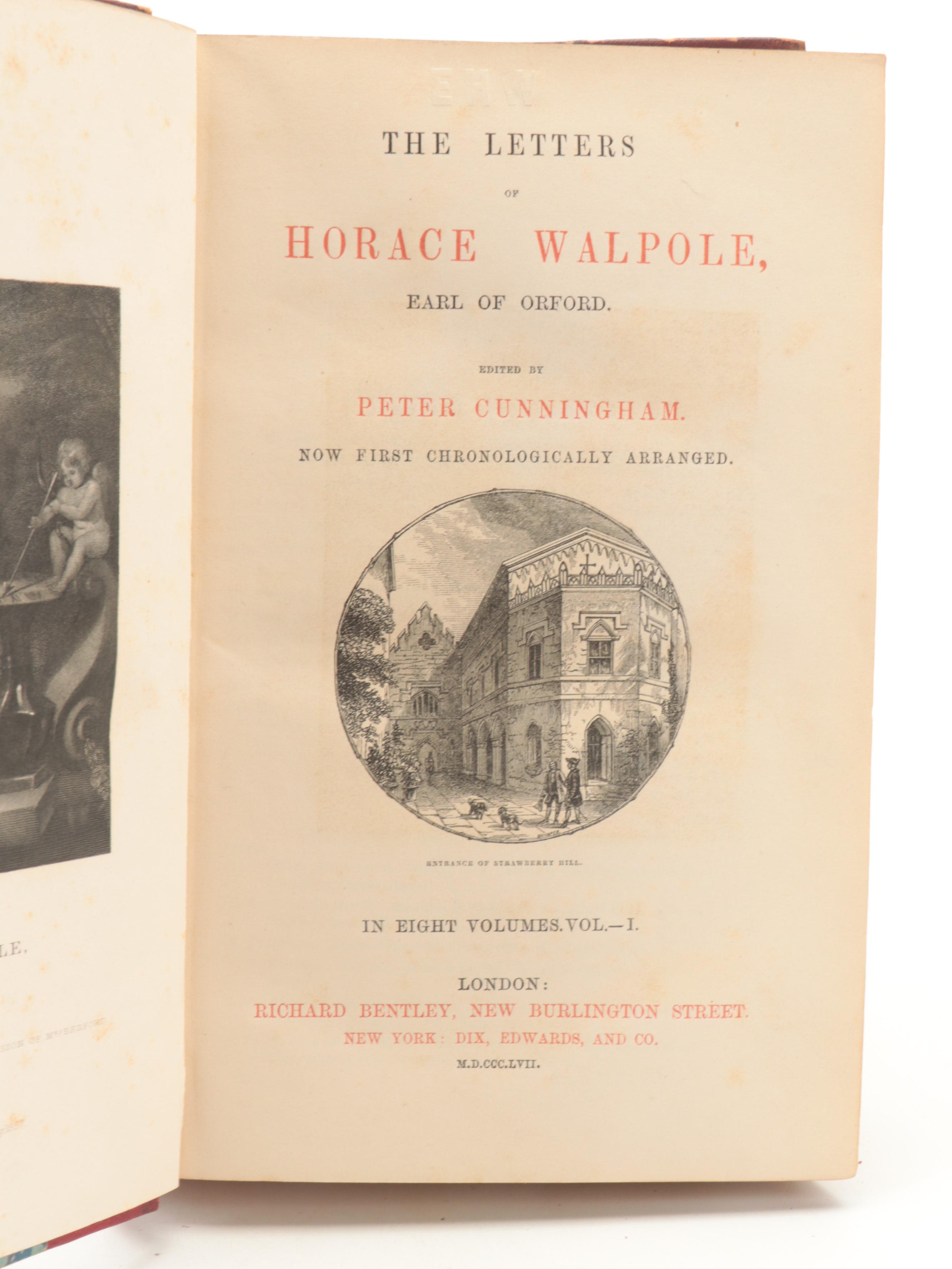 "The Letters of Horace Walpole, Earl of Orford" Nine-Volume Set, 1857